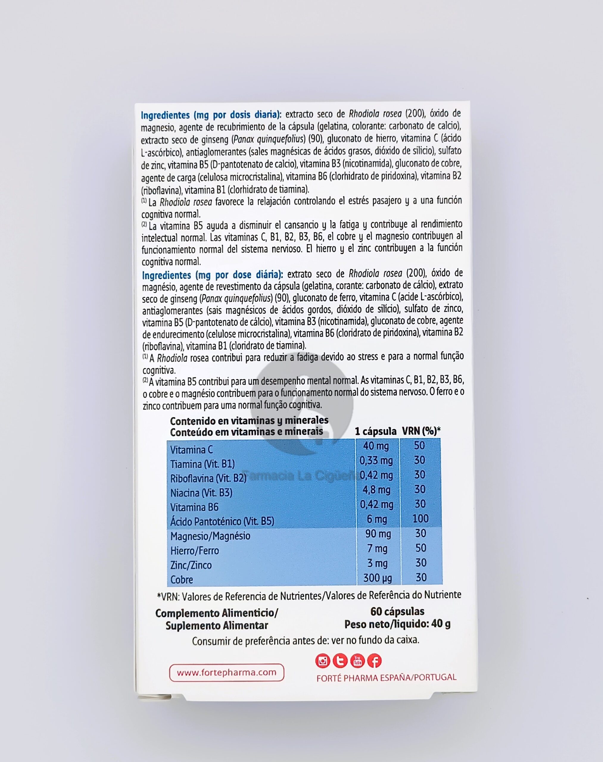 FORTE MEMOREX 60 CAPSULAS