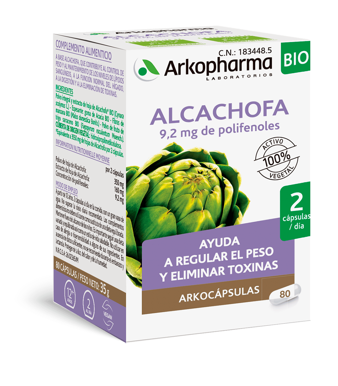 ARKOCAPSULAS ALCACHOFA BIO 80 CAPSULAS