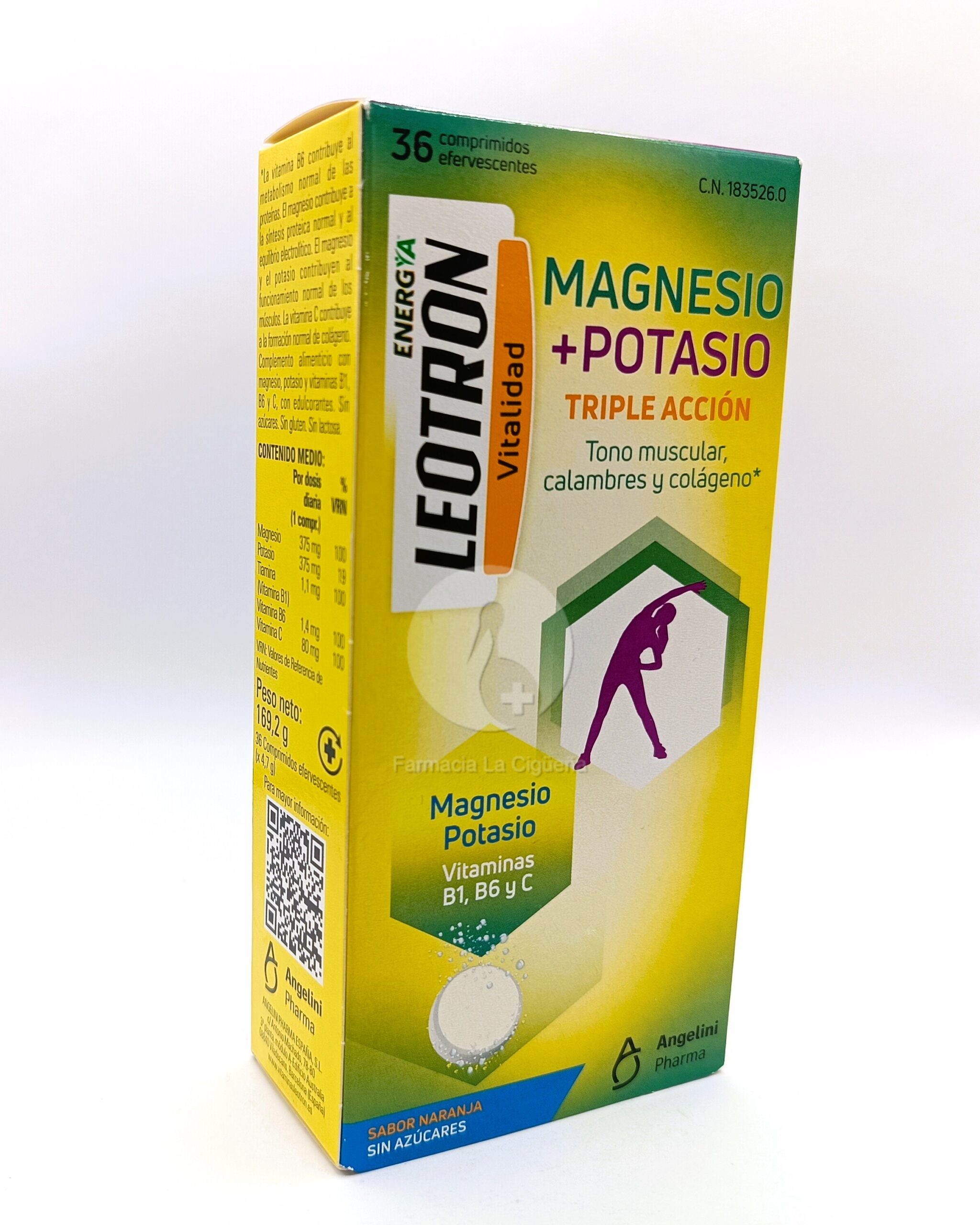 LEOTRON MAGNESIO + POTASIO 36 COMPRIMIDOS EFERVESCENTES SABOR NARANJA