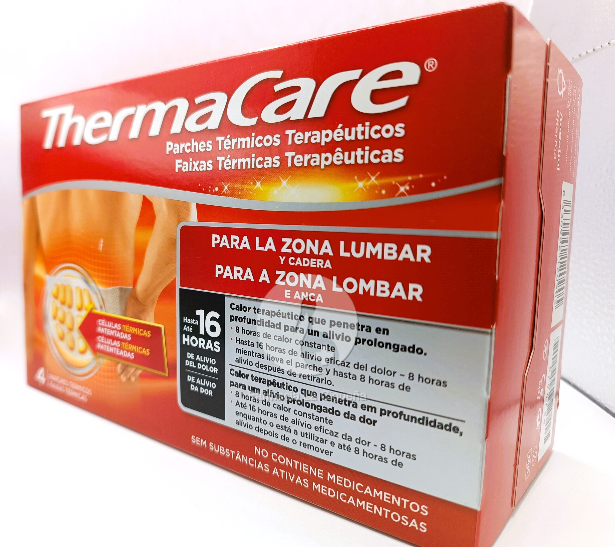 THERMACARE PARCHE TERMICO ZONA LUMBAR CADERA 4 PARCHES