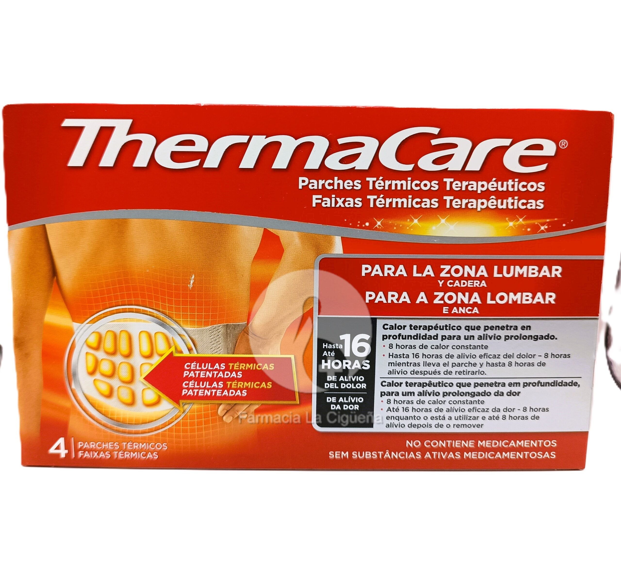 THERMACARE PARCHE TERMICO ZONA LUMBAR CADERA 4 PARCHES