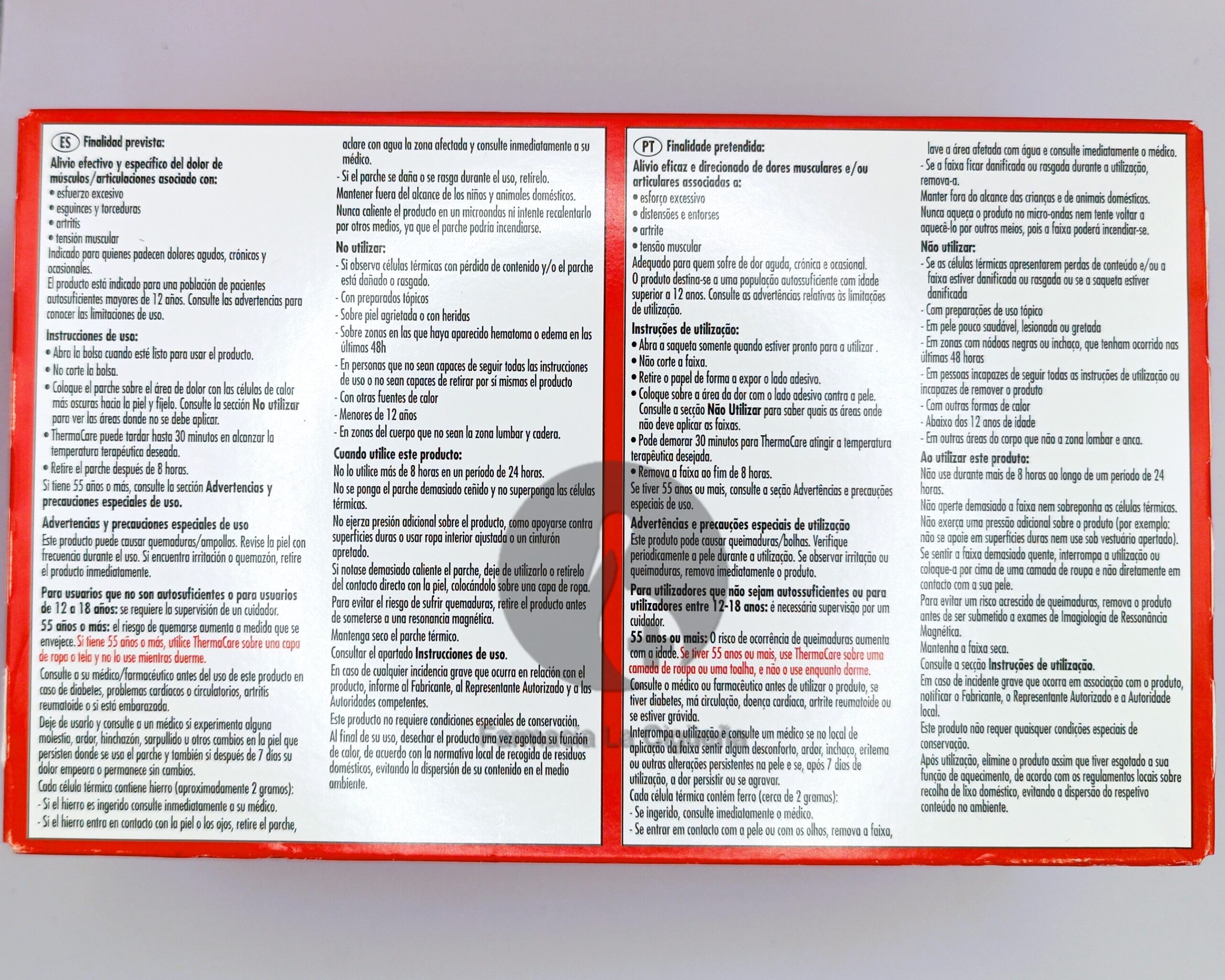 THERMACARE PARCHE TERMICO ZONA LUMBAR CADERA 4 PARCHES
