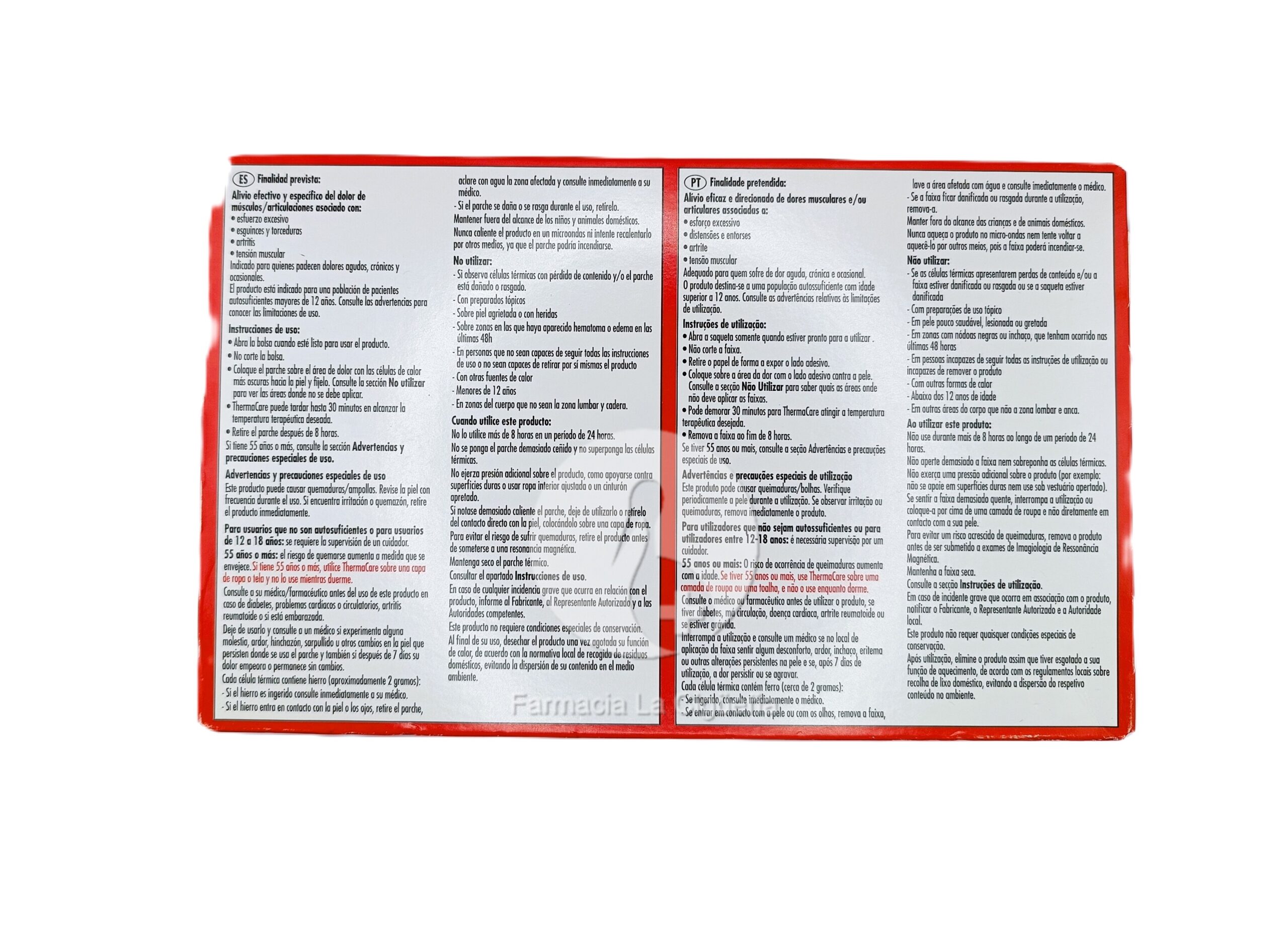 THERMACARE PARCHE TERMICO ZONA LUMBAR CADERA 4 PARCHES