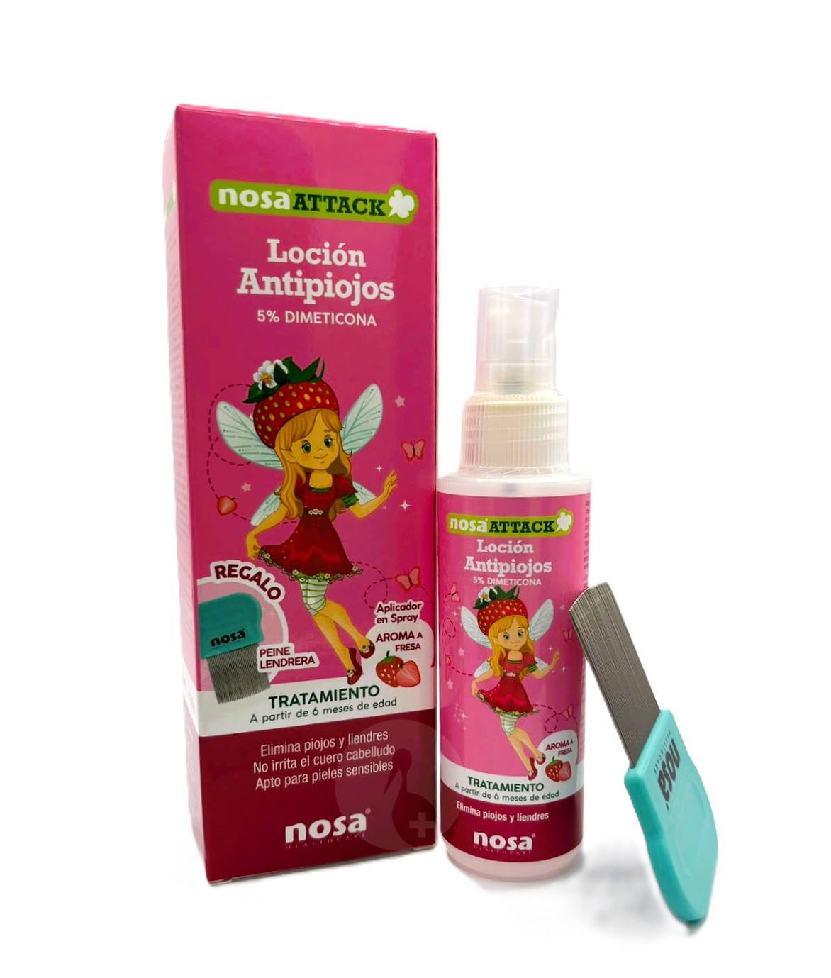 NOSA ATTACK LOCION 5% DIMETICONA ANTIPIOJOS 1 ENVASE 100 ML AROMA FRESA