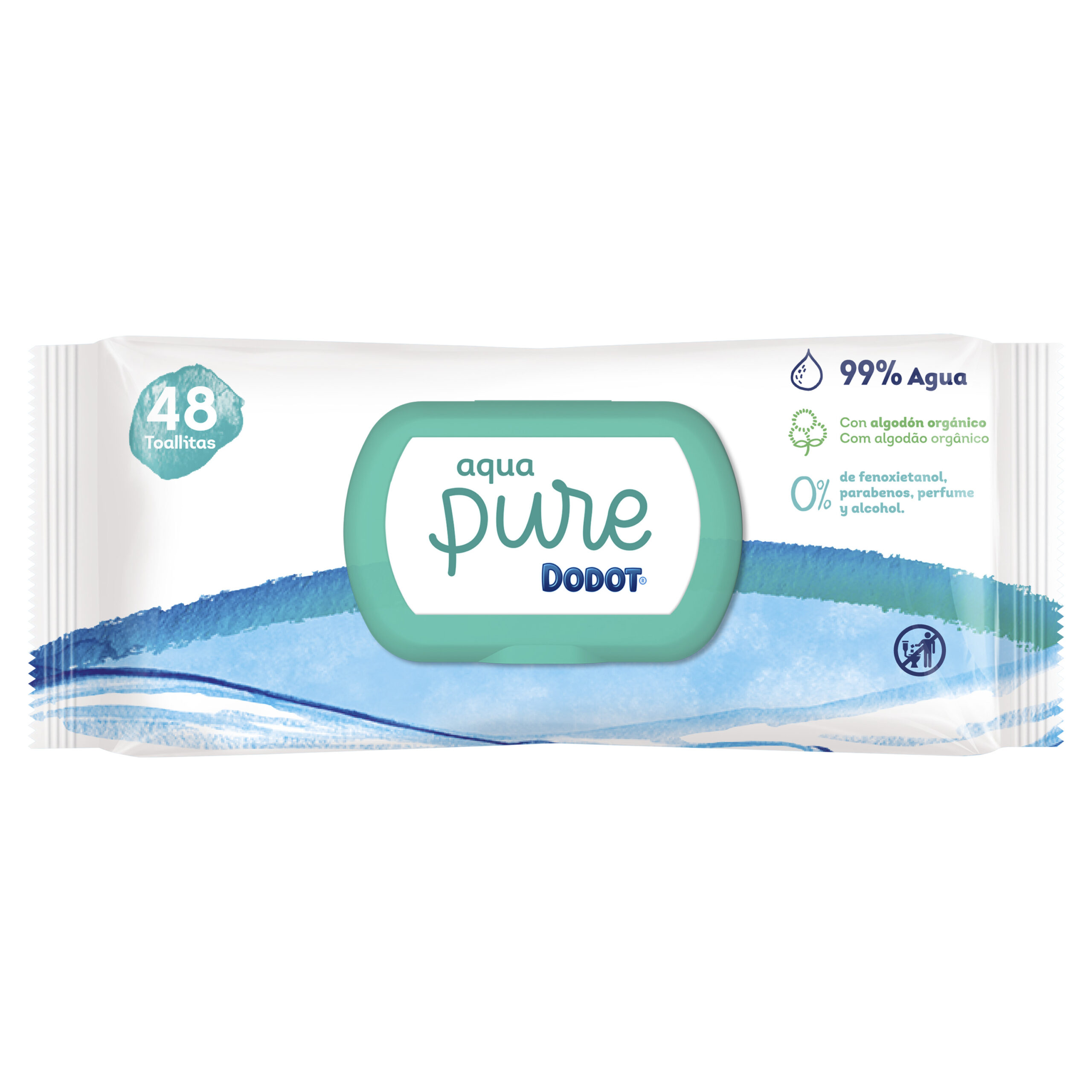 DODOT AQUA PURE TOALLITAS HUMEDAS PARA BEBES 48 UNIDADES