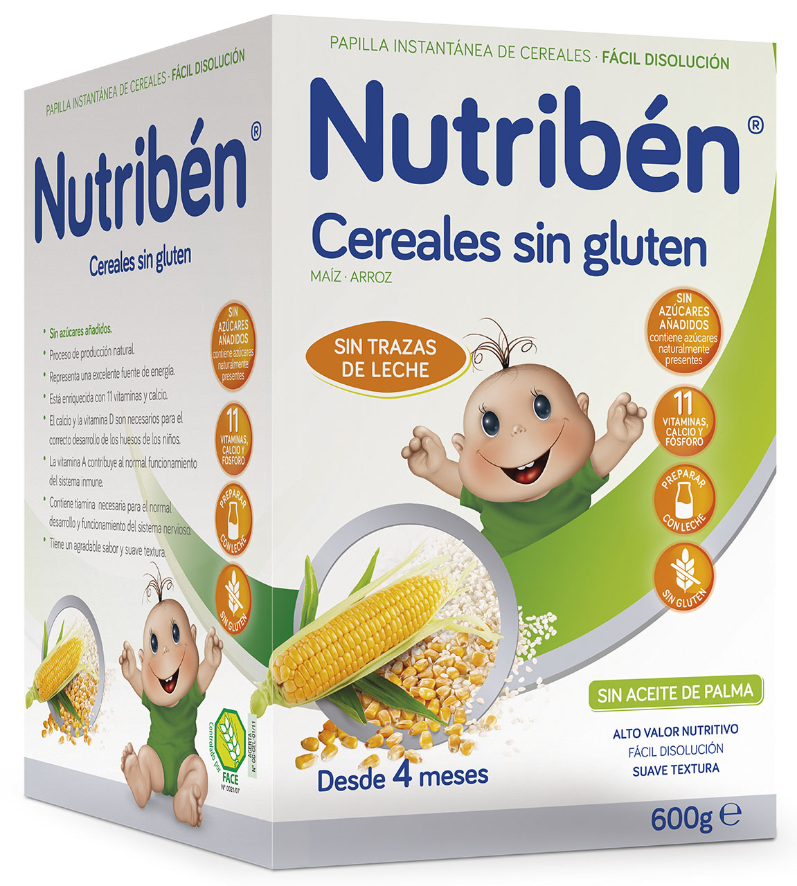 NUTRIBEN CEREALES SIN GLUTEN PAPILLA 1 ENVASE 600 G