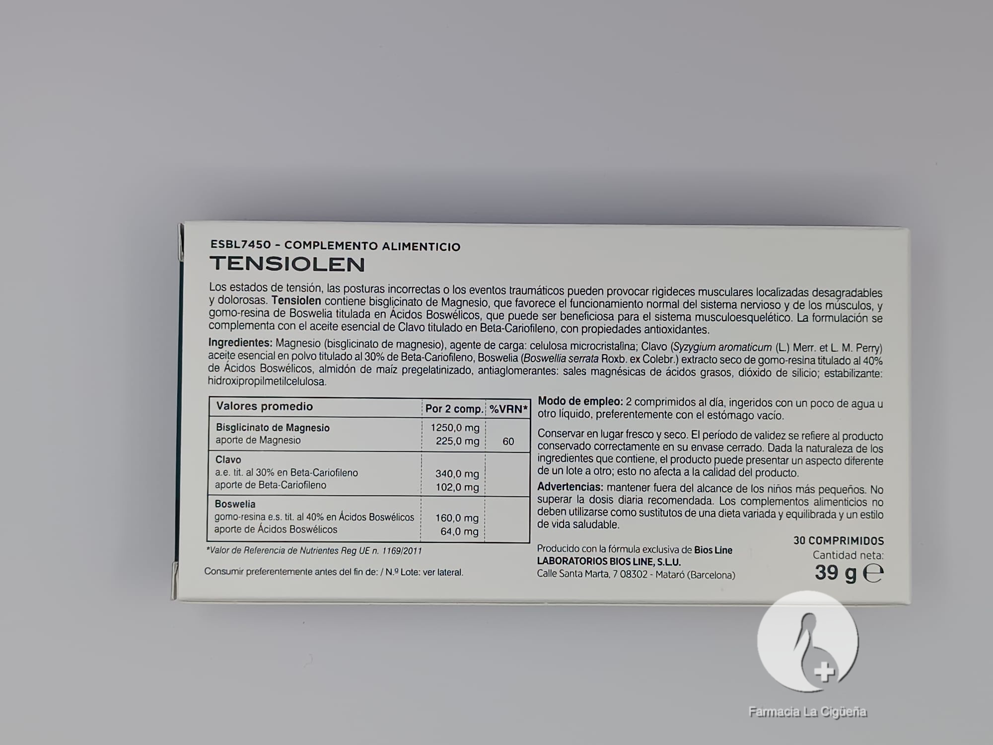 TENSIOLEN PRINCIPIUM 30 COMPRIMIDOS