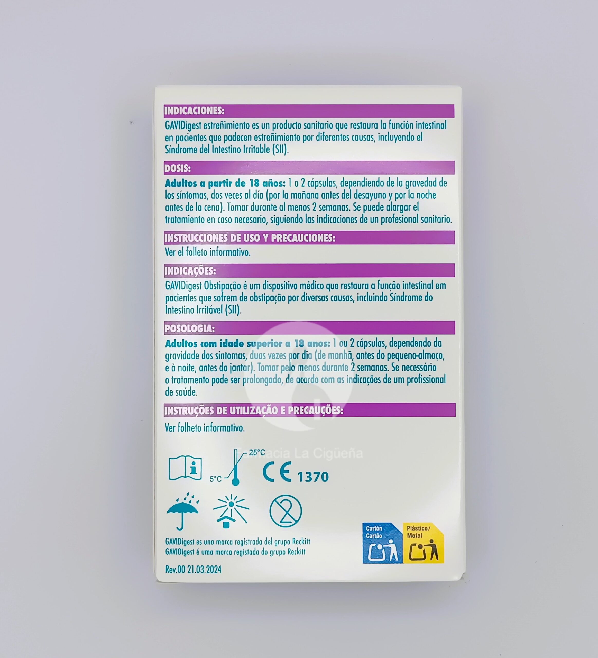 GAVIDIGEST ESTREÑIMIENTO 30 CAPSULAS