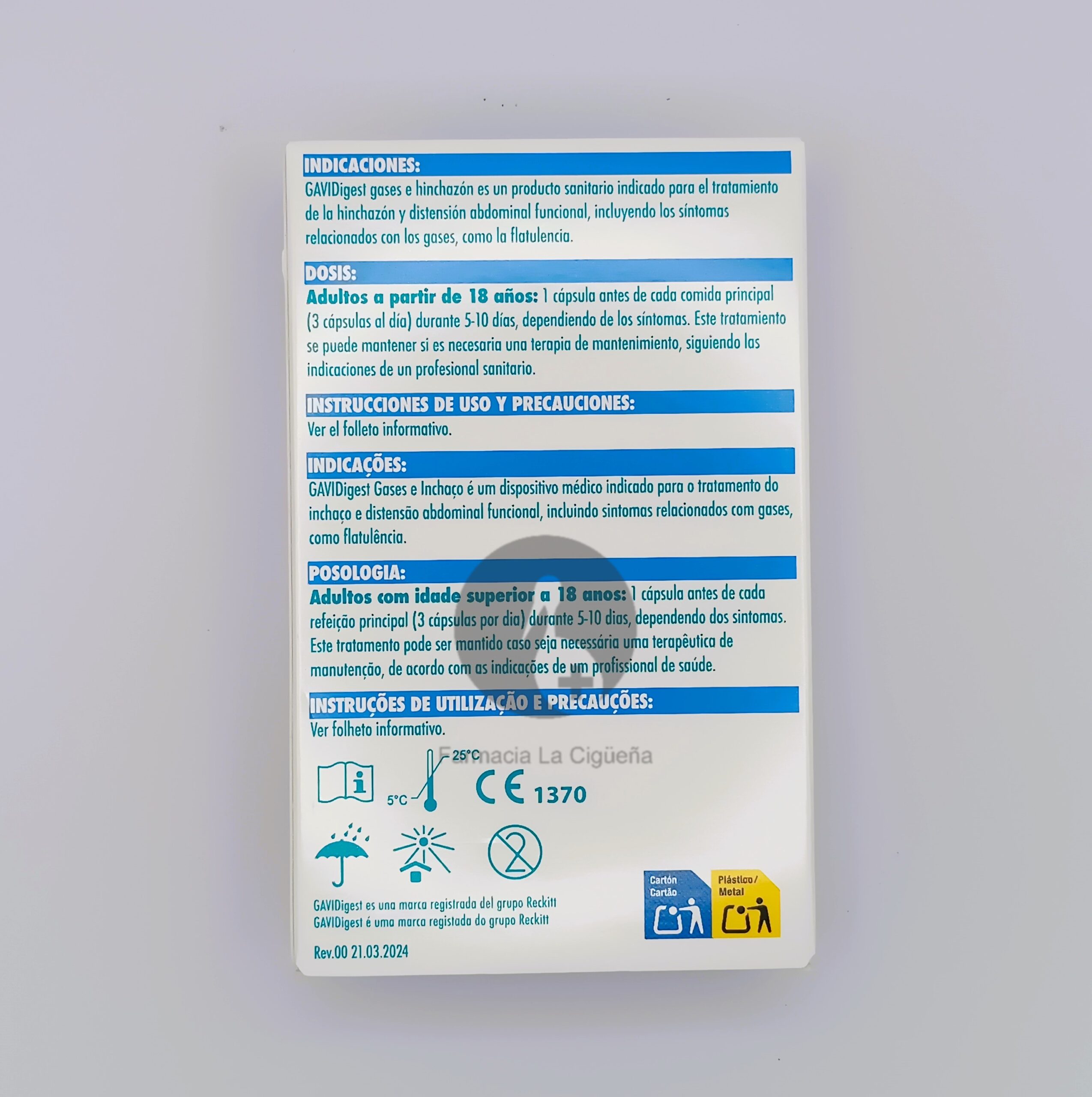 GAVIDIGEST GASES E HINCHAZON 30 CAPSULAS