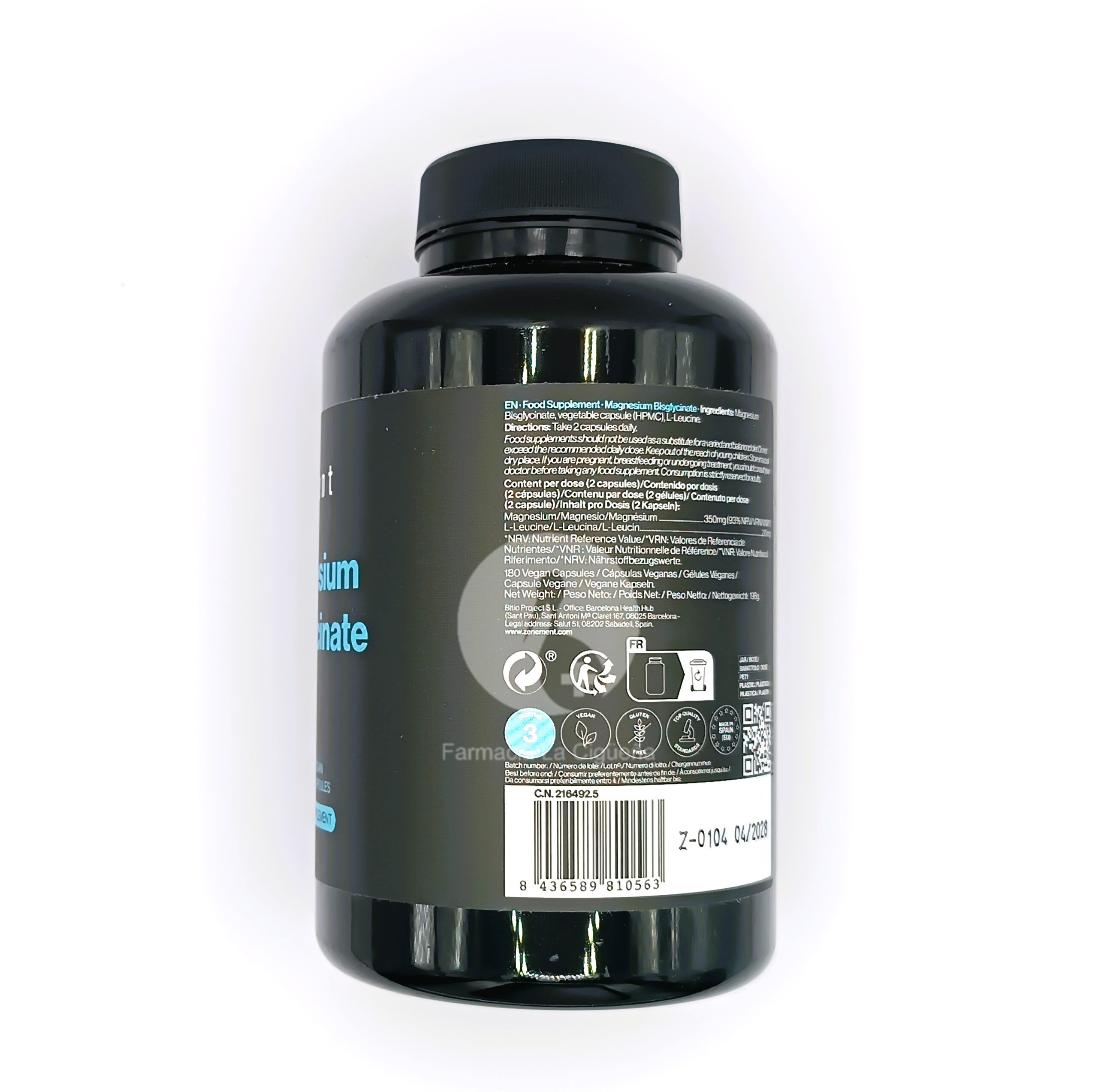 ZENEMENT BISGLICINATO DE MAGNESIO 180 CAPSULAS