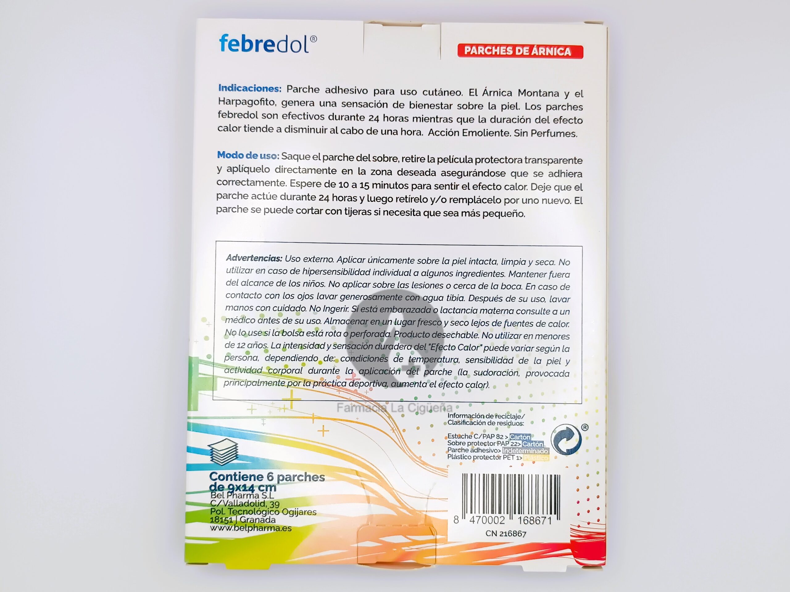 FEBREDOL PARCHES ARNICA CALOR 6 PARCHES
