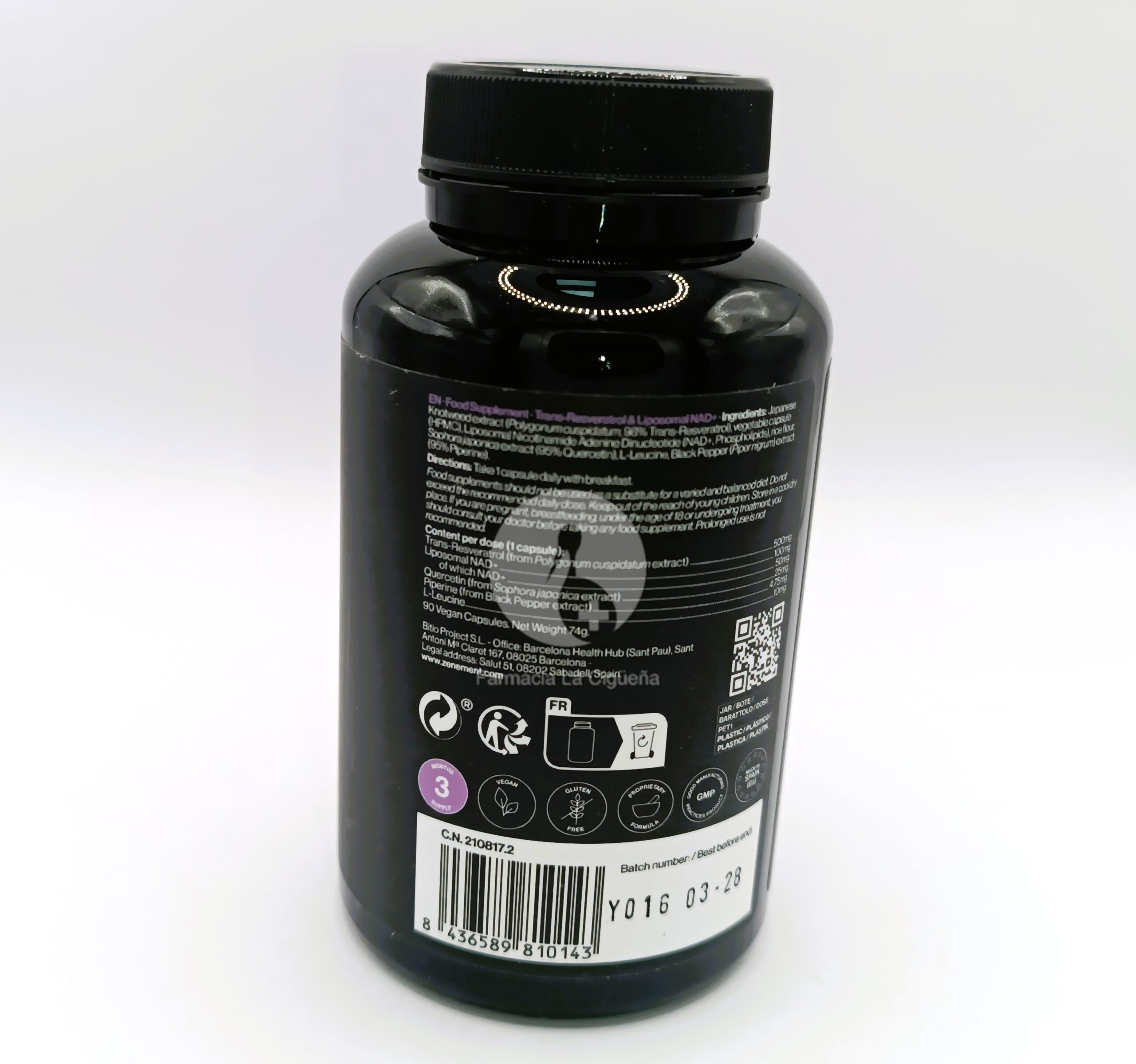 ZENEMENT TRANS-RESVERATROL 90 CAPSULAS