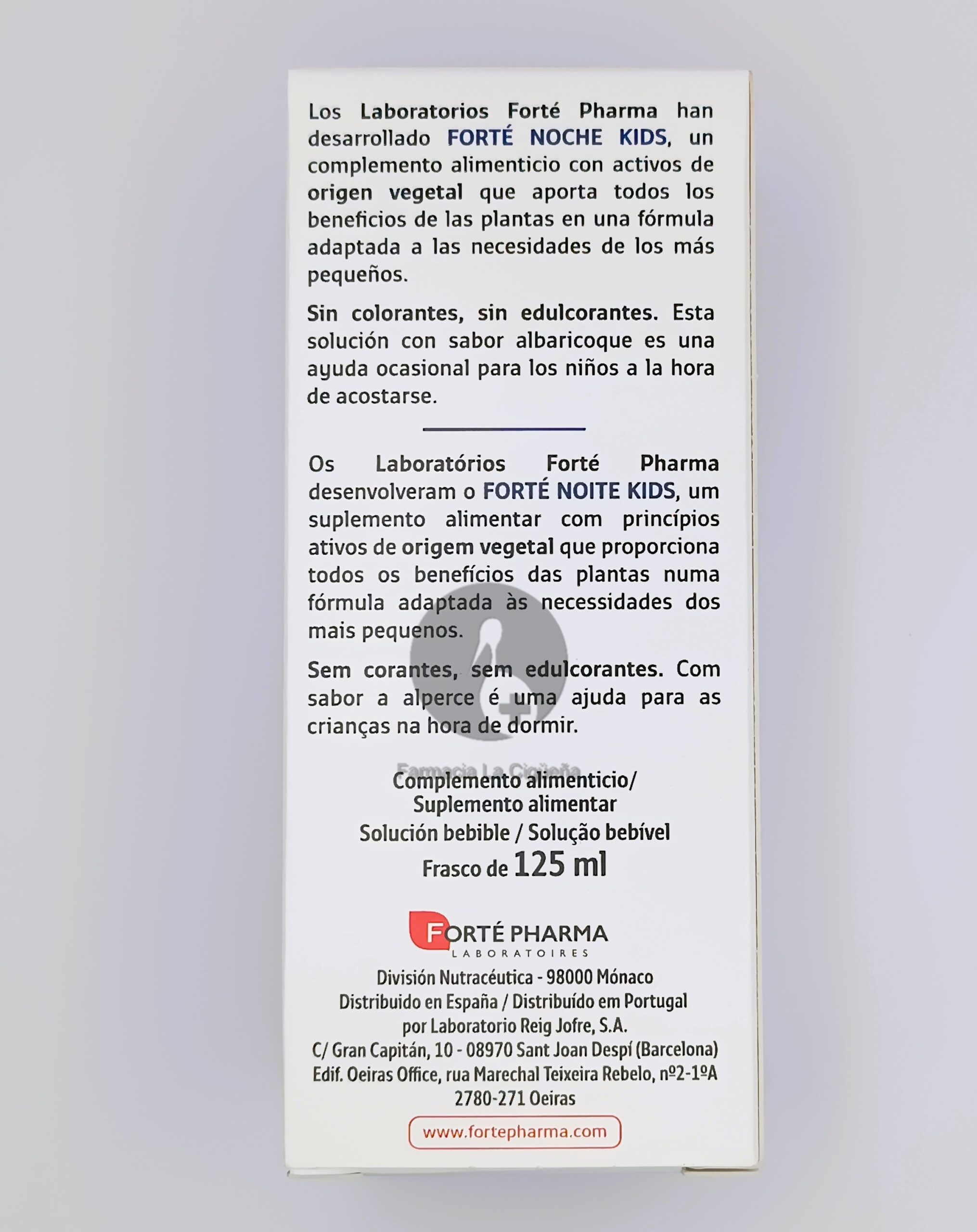 FORTE NOCHE KIDS SOLUCION BEBIBLE 1 FRASCO 125 ML SABOR ALBARICOQUE