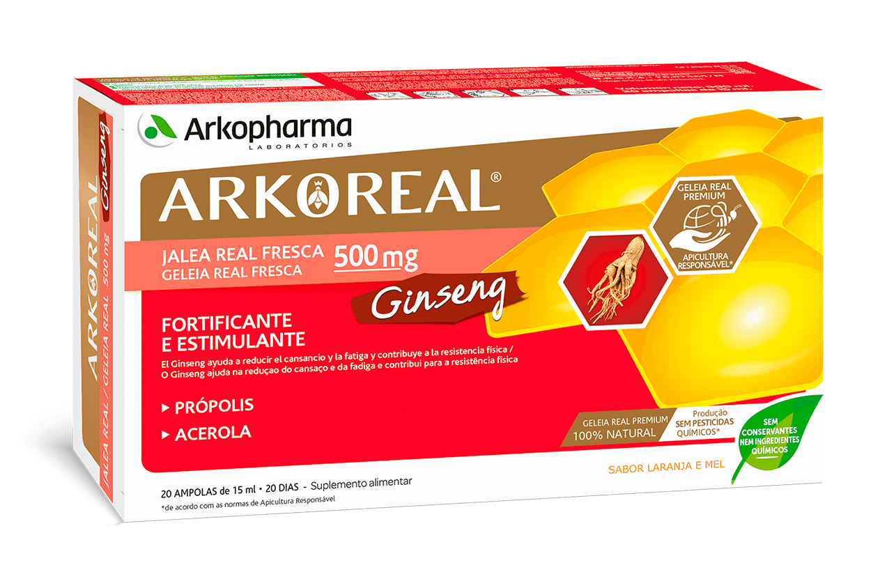 ARKOREAL JALEA REAL GINSENG SIN AZUCAR 20 AMPOLLAS 15 ML