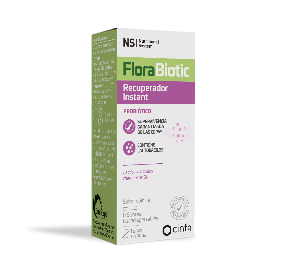 NS FLORABIOTIC RECUPERADOR INSTANT 8 SOBRES BUCODISPERSABLES 1,5 G SABOR VAINILLA