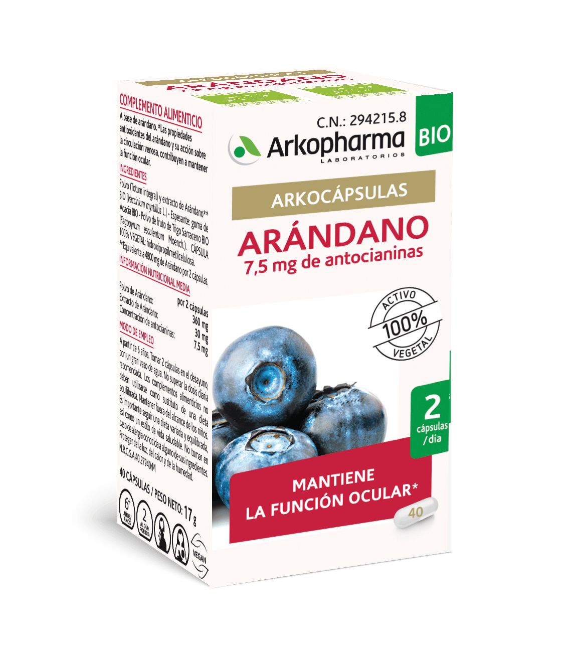 ARKOCAPSULAS ARANDANO BIO 40 CAPSULAS