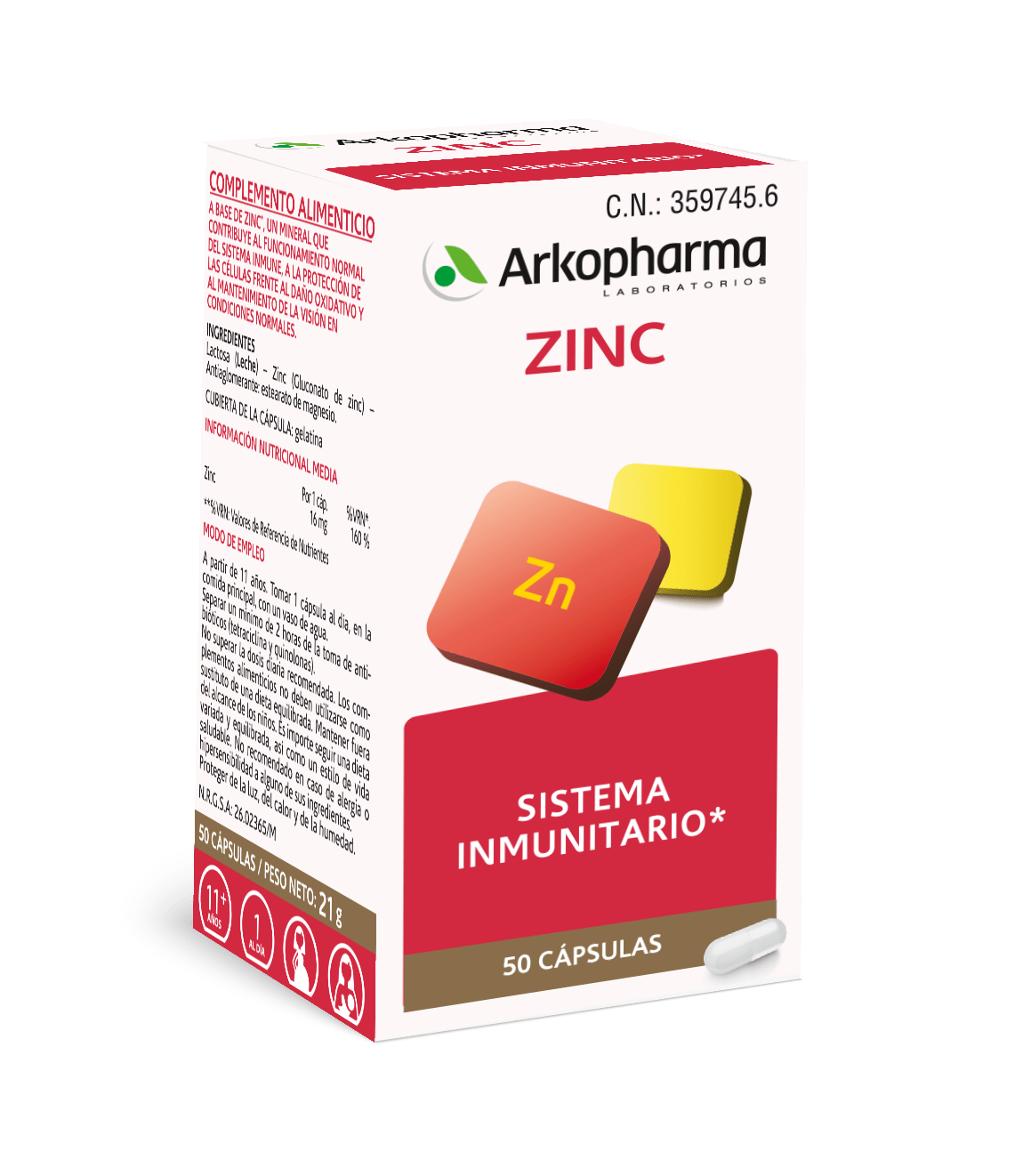ARKOPHARMA ZINC 50 CAPSULAS