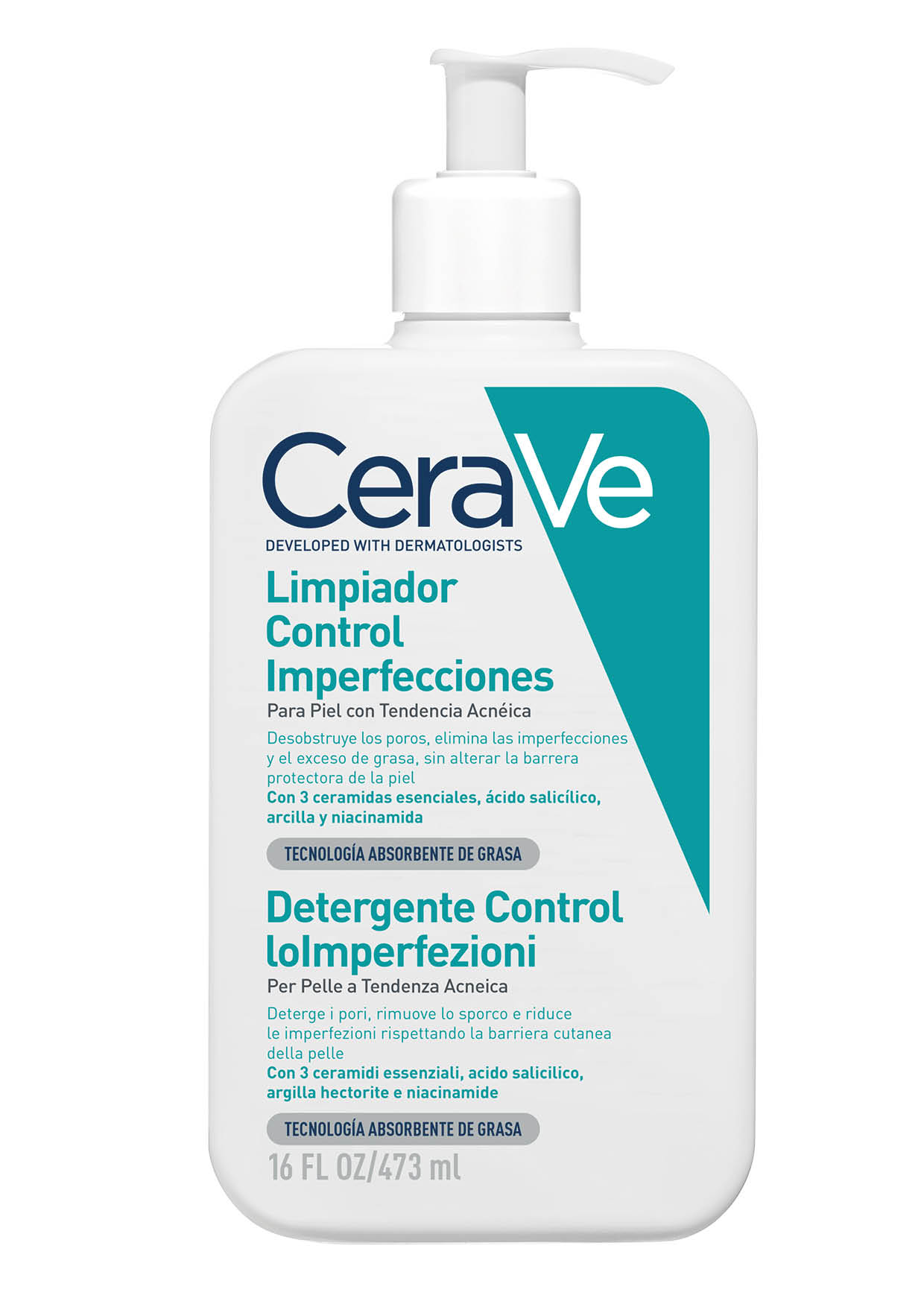 LIMPIADOR CONTROL IMPERFECCIONES CERAVE 1 ENVASE 473 ML