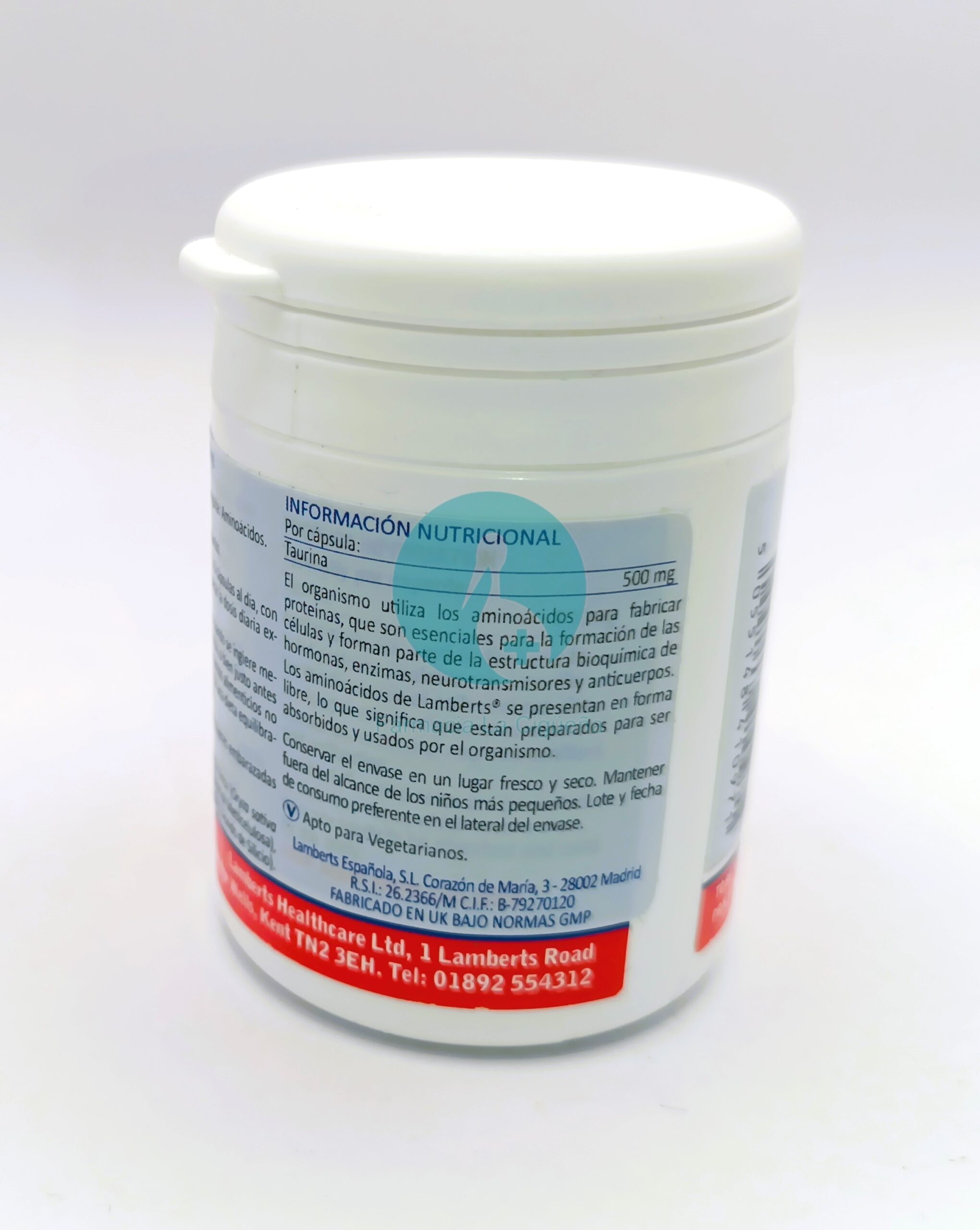 LAMBERTS TAURINA 500 MG 60 CAPSULAS