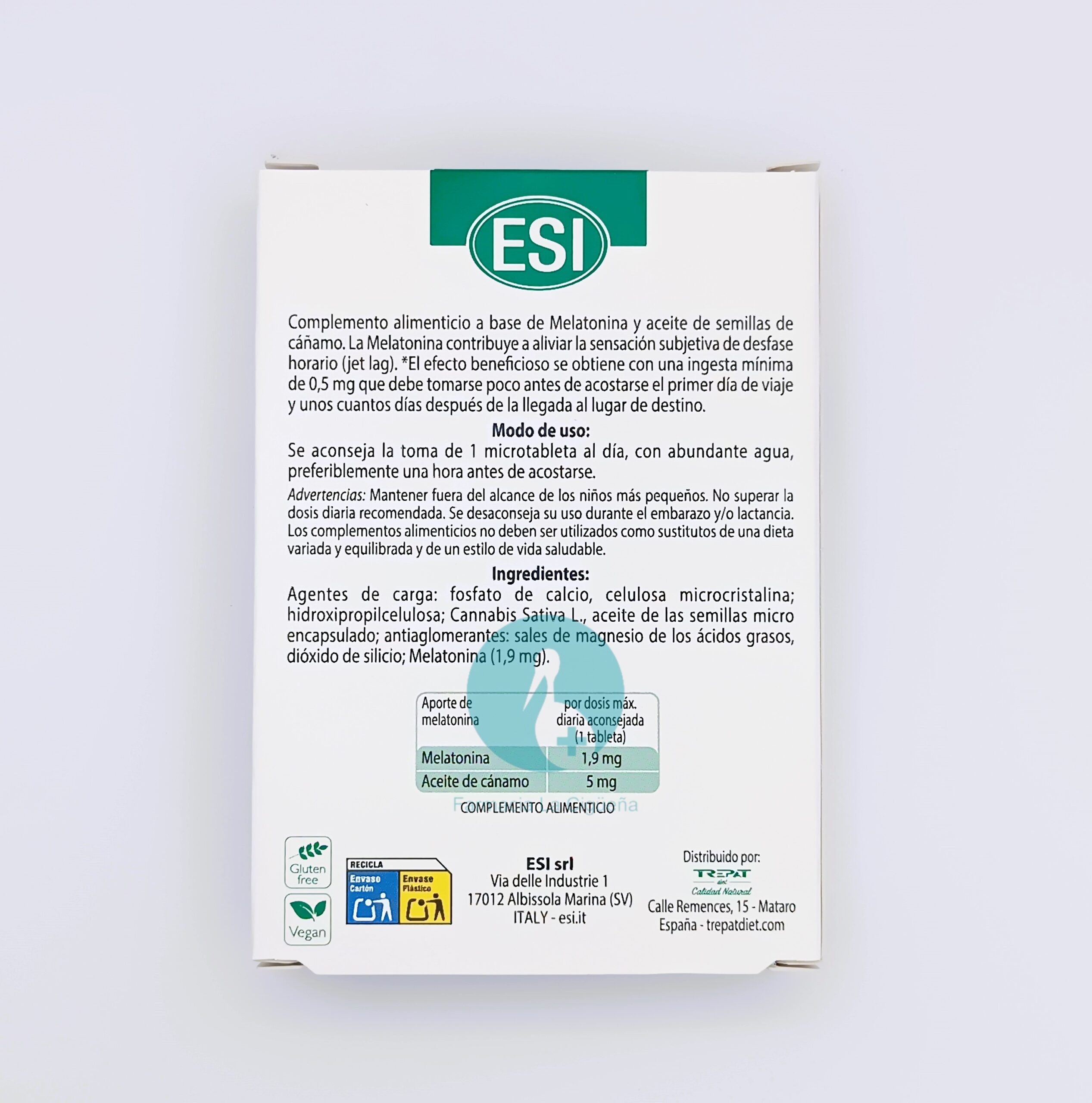 MELATONINA PURA 1.90MG+CANNABIS ESI 30MTABLET