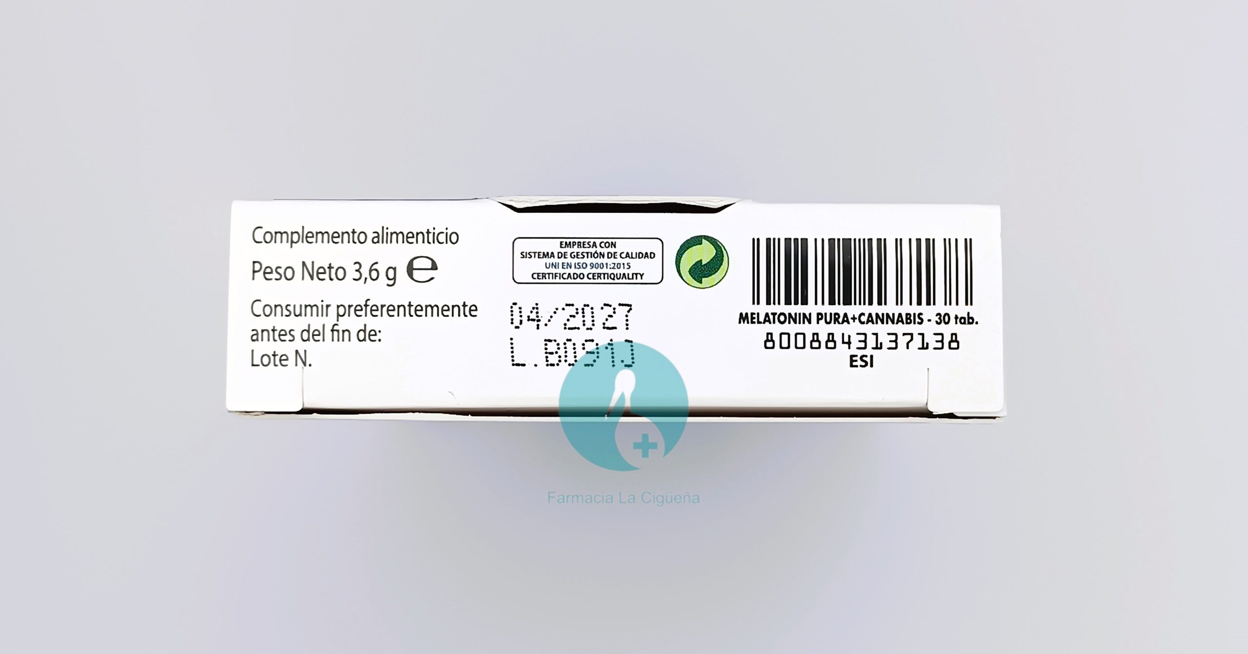 MELATONINA PURA 1.90MG+CANNABIS ESI 30MTABLET