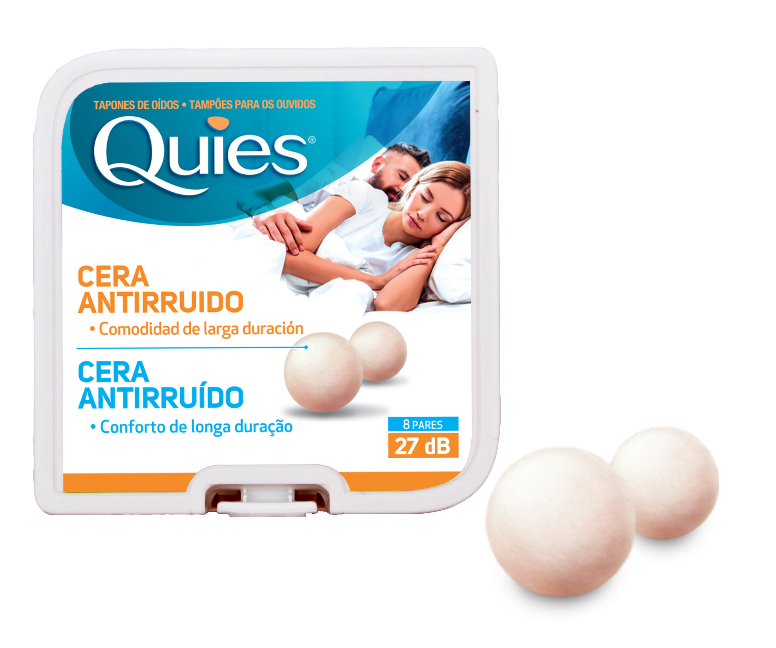 TAPONES OIDOS CERA ANTIRRUIDO QUIES 16 UNIDADES