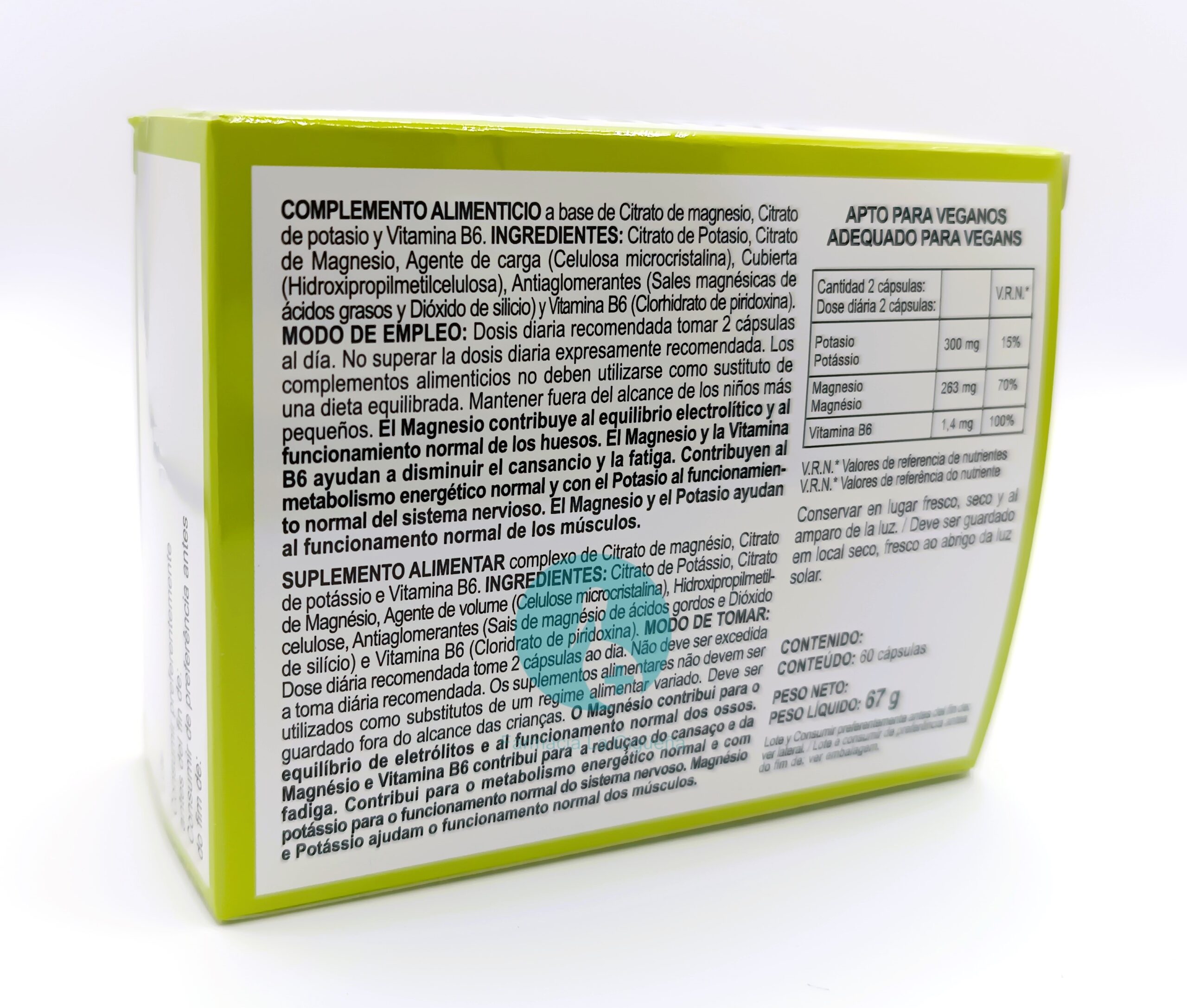 MAGNESIO POTASIO VIT B6 60CAP INTEGRALIA