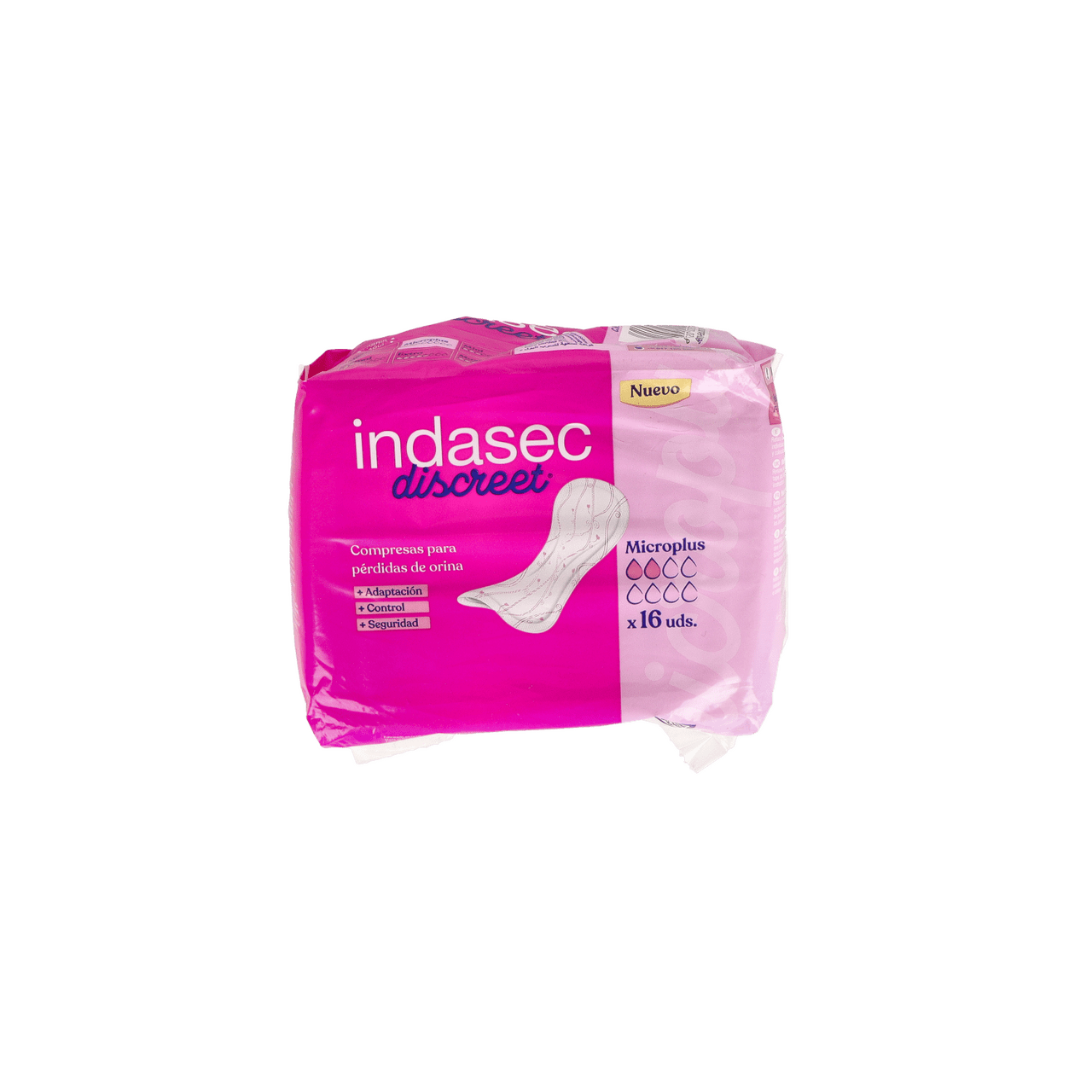 COMPRESA PERDIDAS LEVES INDASEC DISCREET MICROPLUS 16 UNIDADES