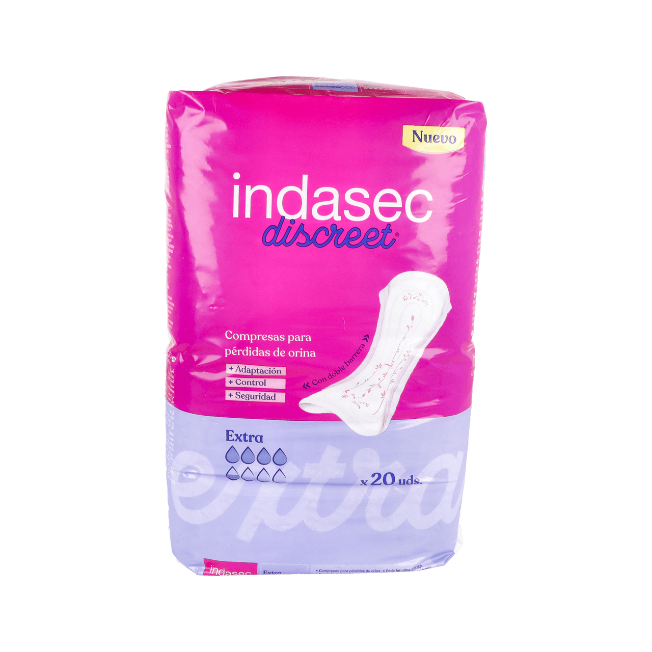 COMPRESA PERDIDAS LEVES INDASEC DISCREET EXTRA 20 UNIDADES