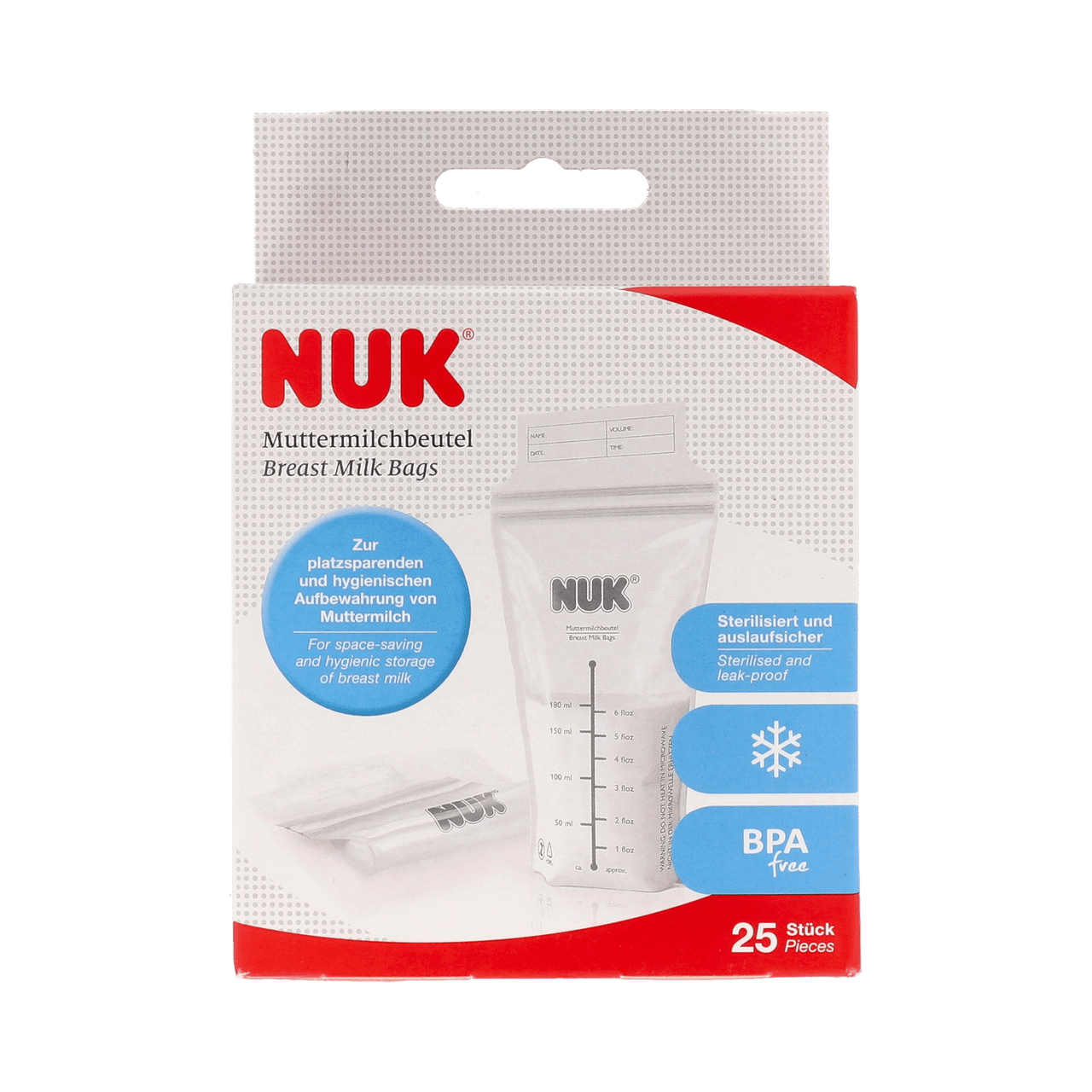 BOLSAS DE LECHE MATERNA NUK 25 UNIDADES