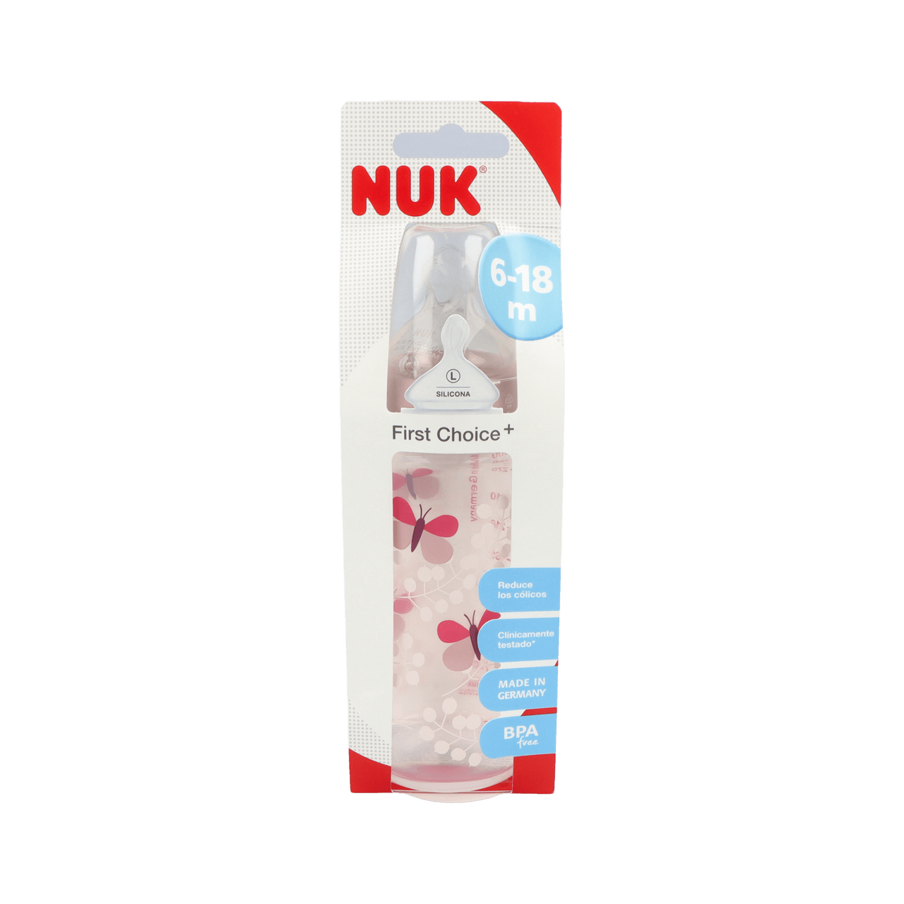 BIBERON FC+ PP SILICONA NUK FIRST CHOICE+ 2 L 1 UNIDAD 300 ML