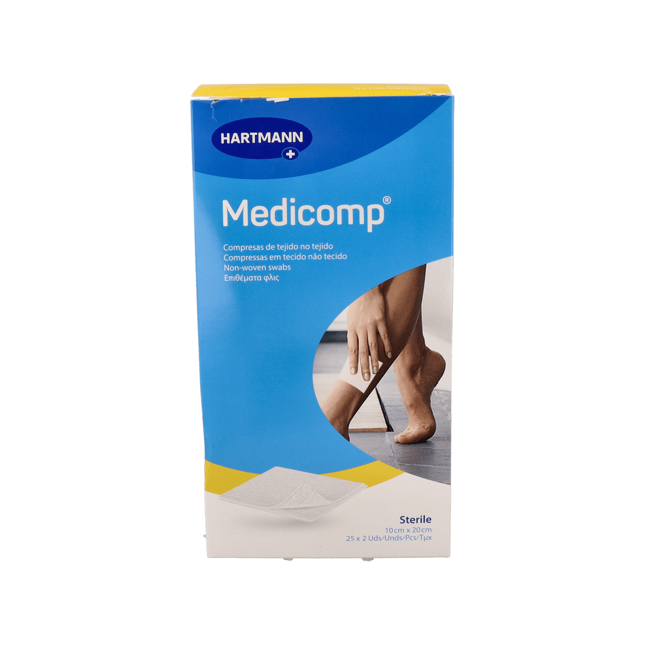 COMPRESAS DE TEJIDO NO TEJIDO ESTERILES MEDICOMP 50 UNIDADES 20 X 10 CM