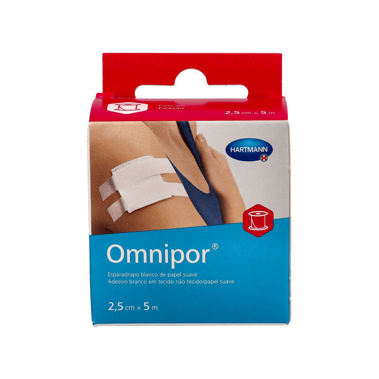 ESPARADRAPO HIPOALERGICO OMNIPOR PAPEL 1 UNIDAD 5 M X 2,5 CM