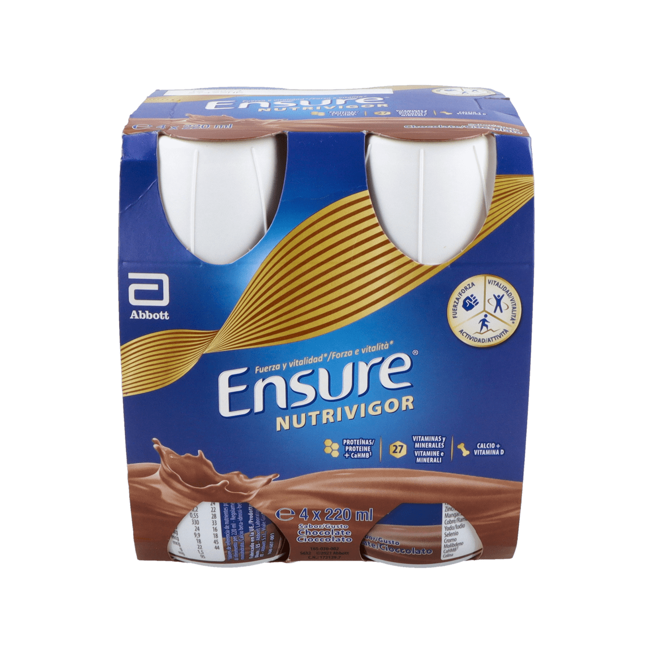 ENSURE NUTRIVIGOR 4 BOTELLAS 220 ML SABOR CHOCOLATE