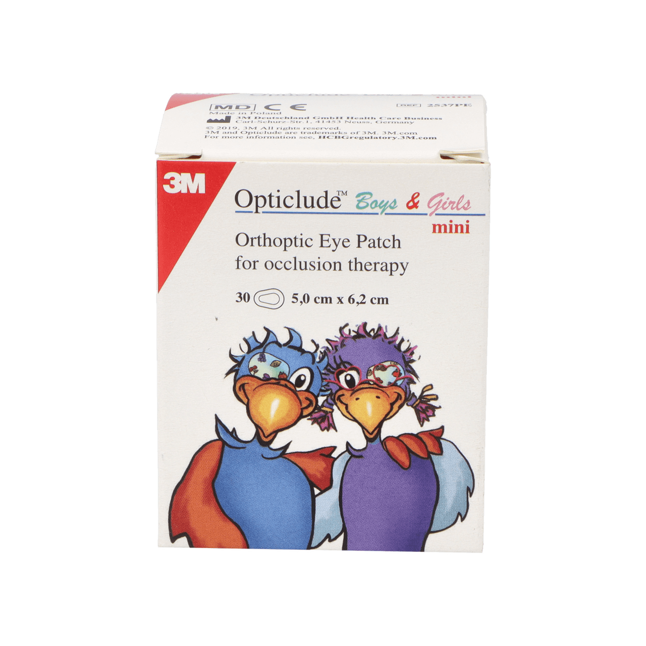 OPTICLUDE PARCHES OCULARES IMPRESO PEQUEÑO 6 CM X 5 CM 30 UNIDADES