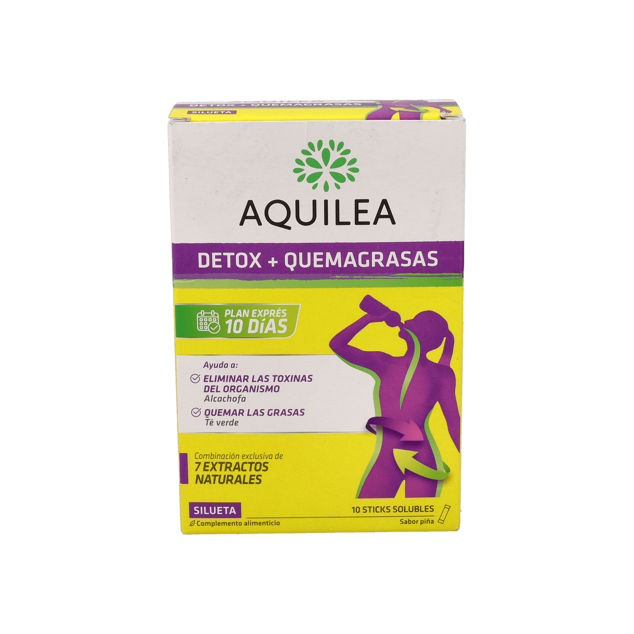 AQUILEA DETOX QUEMAGRASAS FORTE 10 STICKS 15 ML SABOR PIÑA