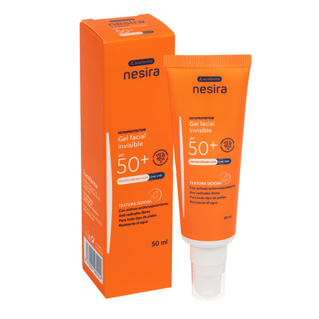 ACOFARDERM SPF 50+ GEL FACIAL INVISIBLE 1 ENVASE 50 ML