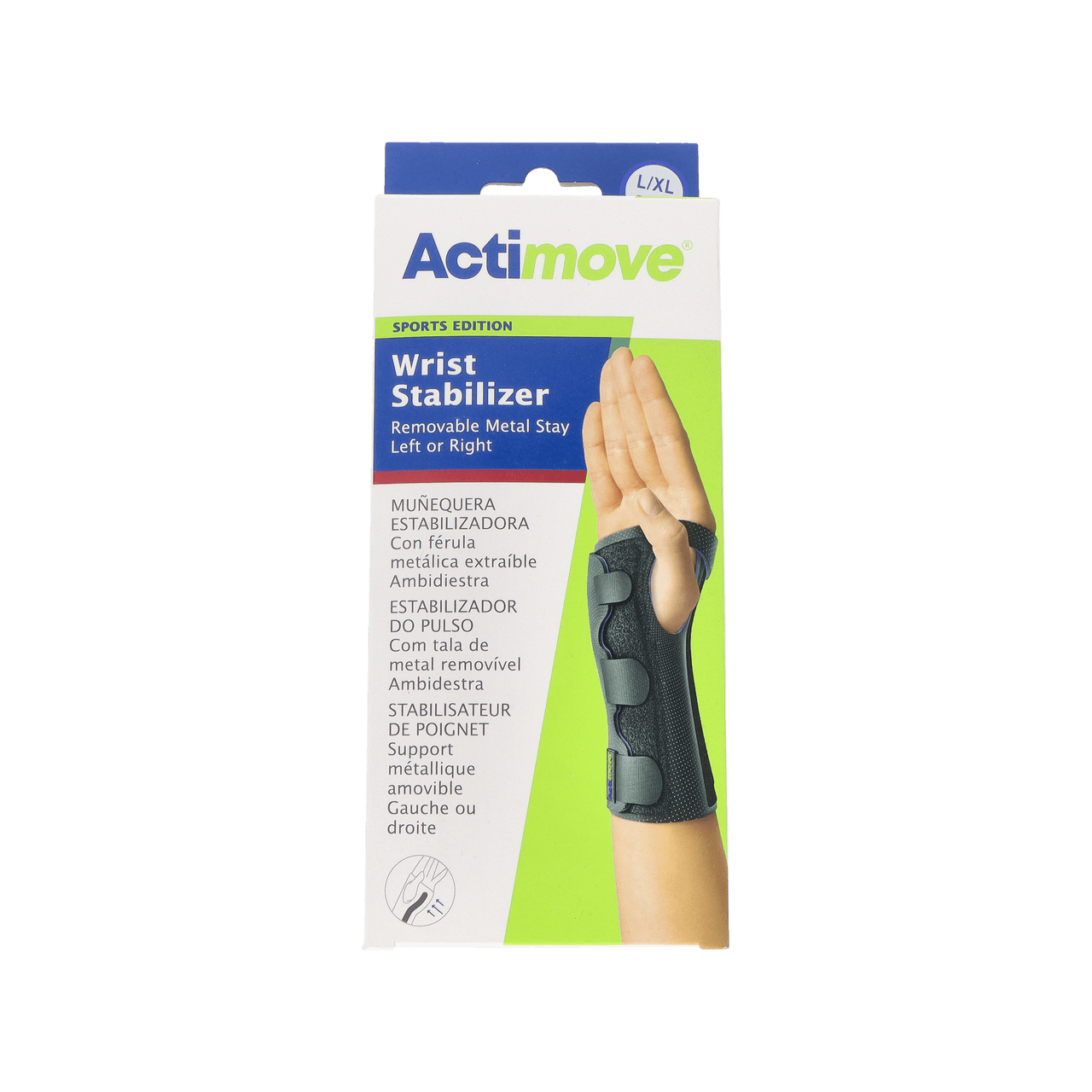 MUÑEQUERA FERULA ACTIMOVE SPORT EDITION METALICA ANATOMICA EXTRAIBLE 1 UNIDAD TALLA L/XL