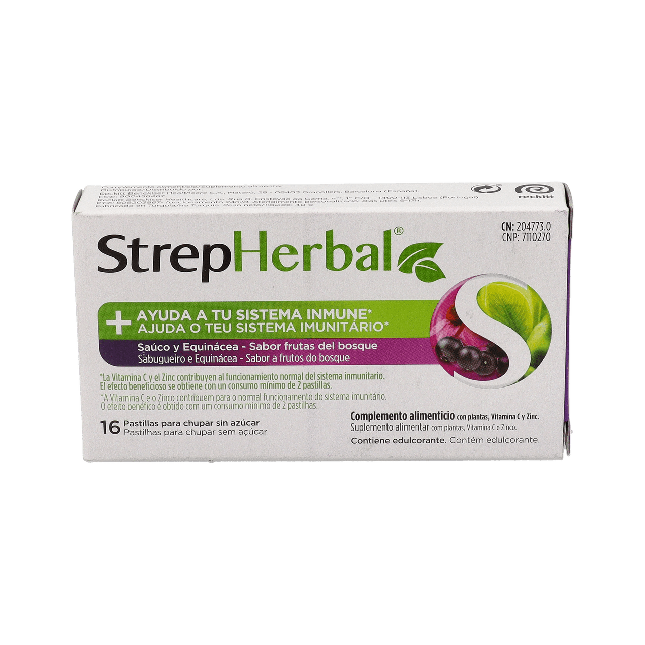 STREPHERBAL 16 PASTILLAS PARA CHUPAR SABOR SAUCO Y EQUINACEA