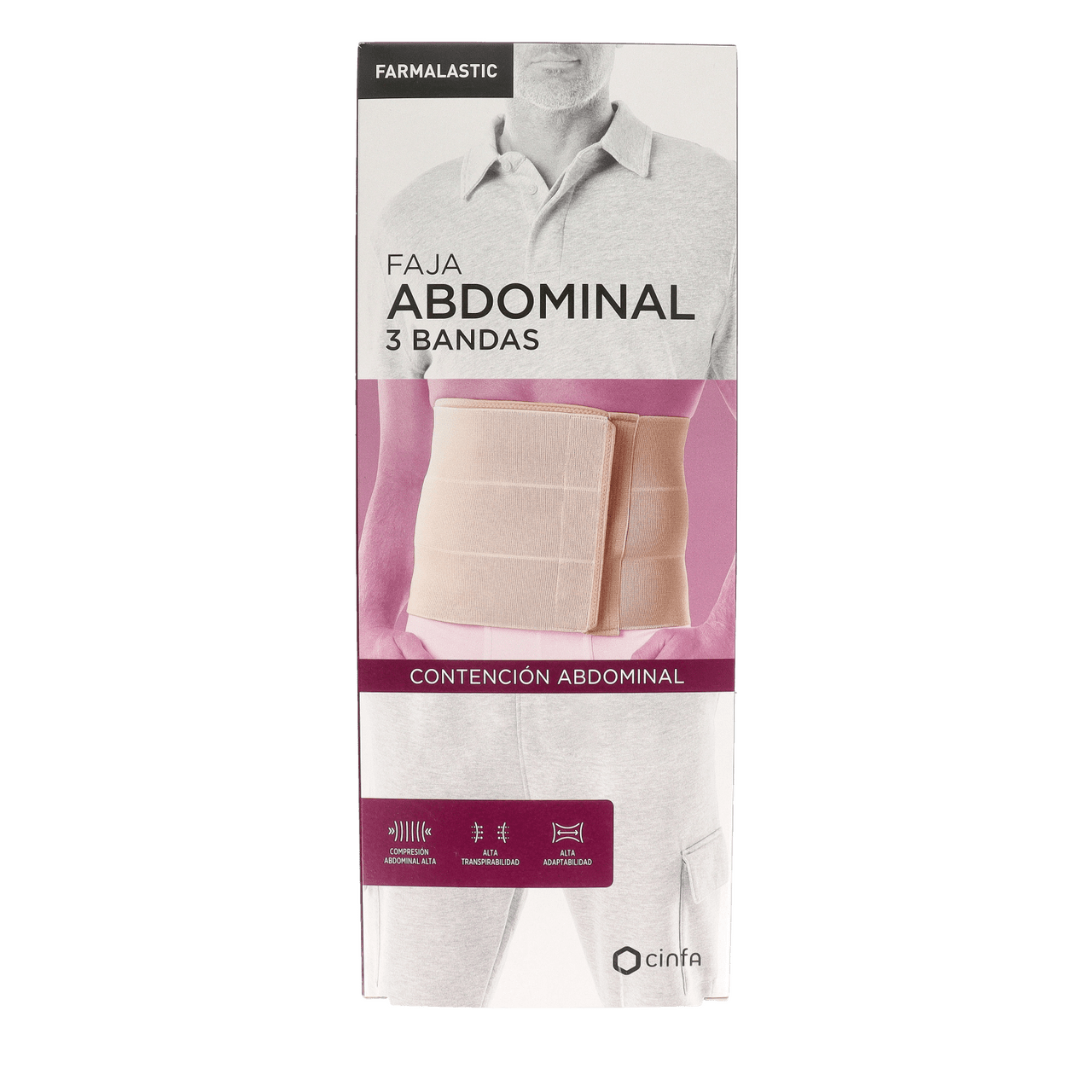 FAJA ABDOMINAL FARMALASTIC 3 BANDAS 1 UNIDAD TALLA PEQUEÑA