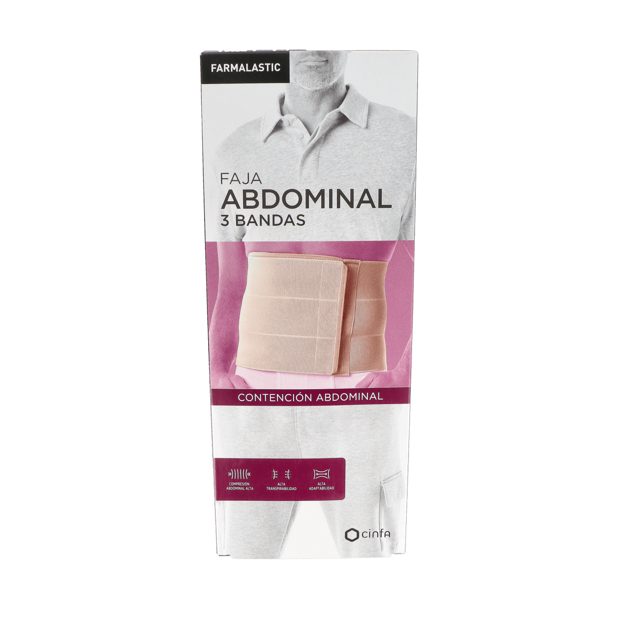 FAJA ABDOMINAL FARMALASTIC 3 BANDAS 1 UNIDAD TALLA MEDIANA