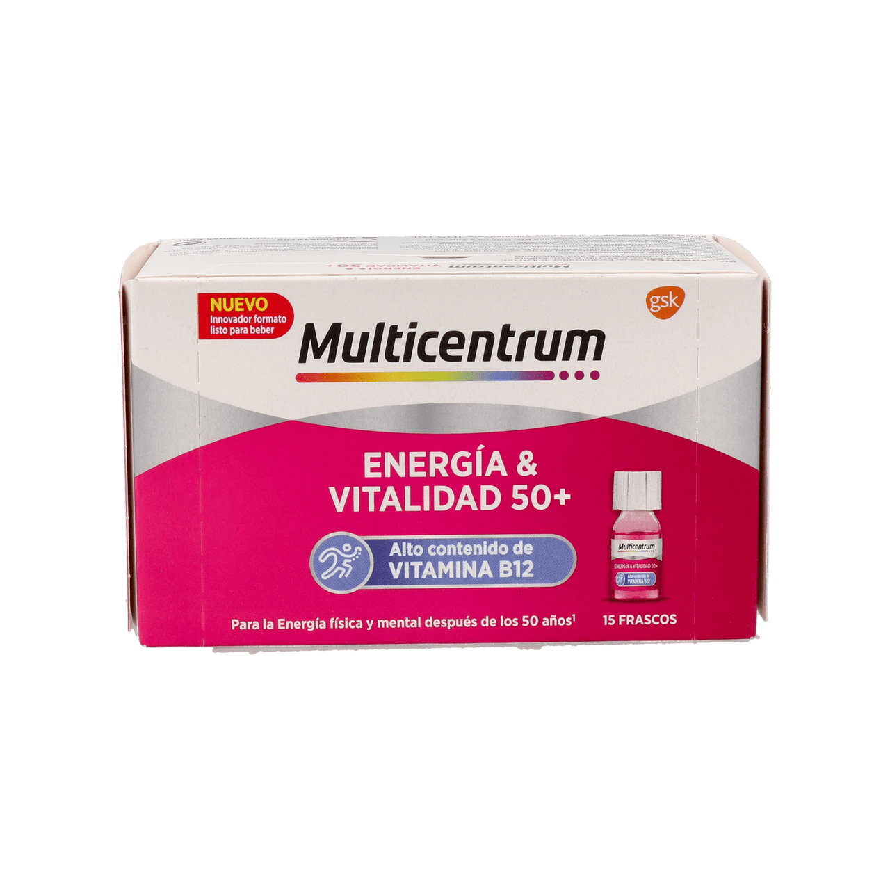 MULTICENTRUM ENERGIA & VITALIDAD 50+ 15 FRASCOS 7 ML SABOR FRAMBUESA