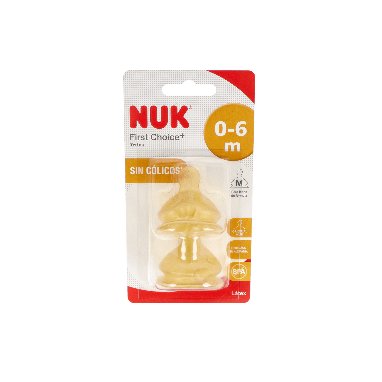 TETINA LATEX ANTICOLICO LECHE NUK FIRST CHOICE TALLA 1 M 2 UNIDADES