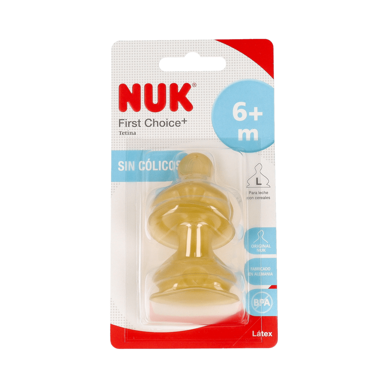 TETINA FC LATEX ALIMENTO ANTICOLICO NUK FIRST CHOICE TALLA 2  L 2 UNIDADES