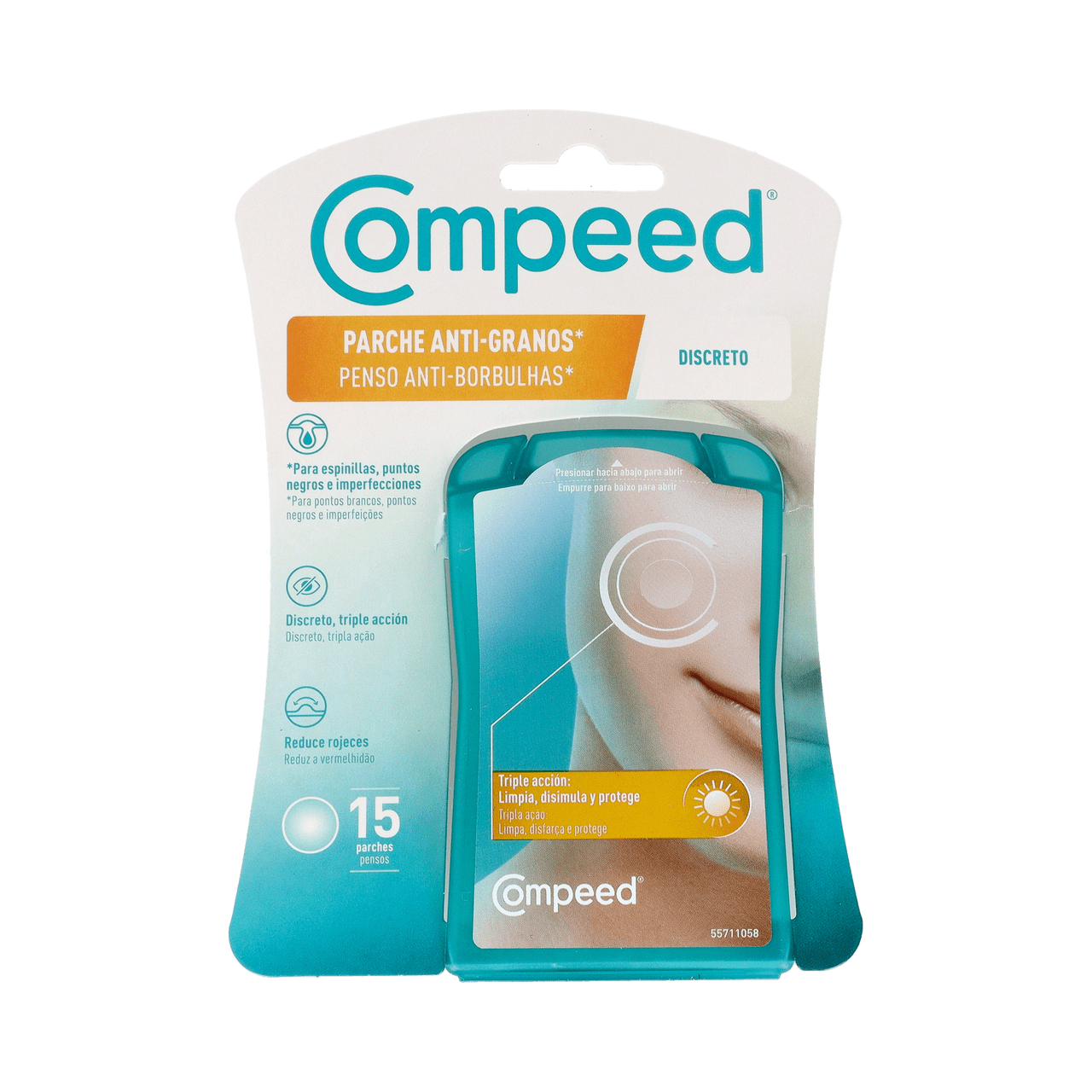 COMPEED PARCHE ANTI-GRANOS DISCRETO TRIPLE ACCION 15 UNIDADES
