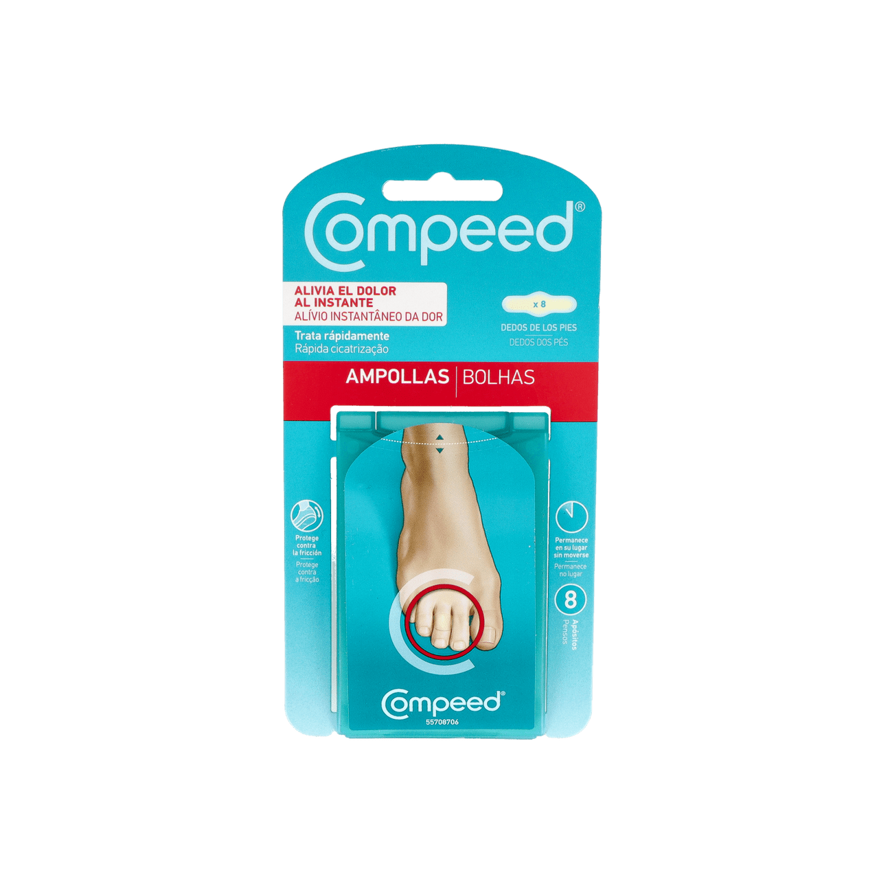 COMPEED AMPOLLAS HIDROCOLOIDE DEDOS PIES 8 UNIDADES