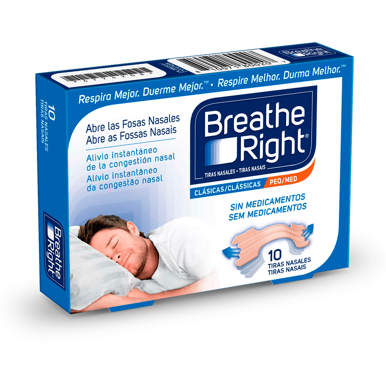 BREATHE RIGHT CLASICAS TIRA ADH NASAL 10 UNIDADES TALLA PEQUEÑA-MEDIANA