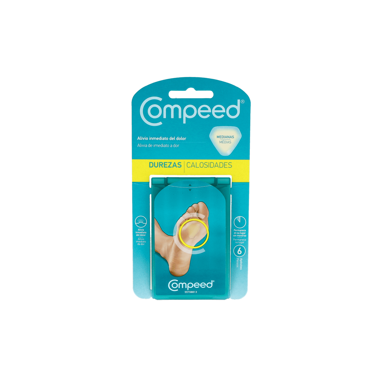 COMPEED DUREZAS HIDROCOLOIDE TALLA MEDIANA 6 UNIDADES