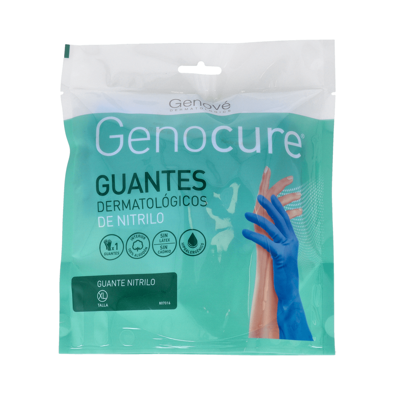 GUANTES DE NITRILO GENOCURE DERMATOLOGICO TALLA XL/9 1 PAR