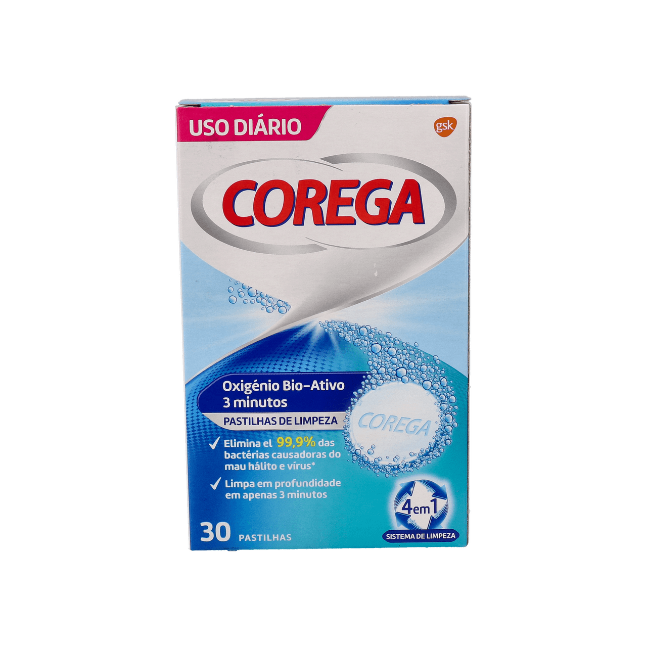 COREGA OXIGENO BIO-ACTIVO LIMPIEZA PROTESIS DENTAL 30 TABLETAS